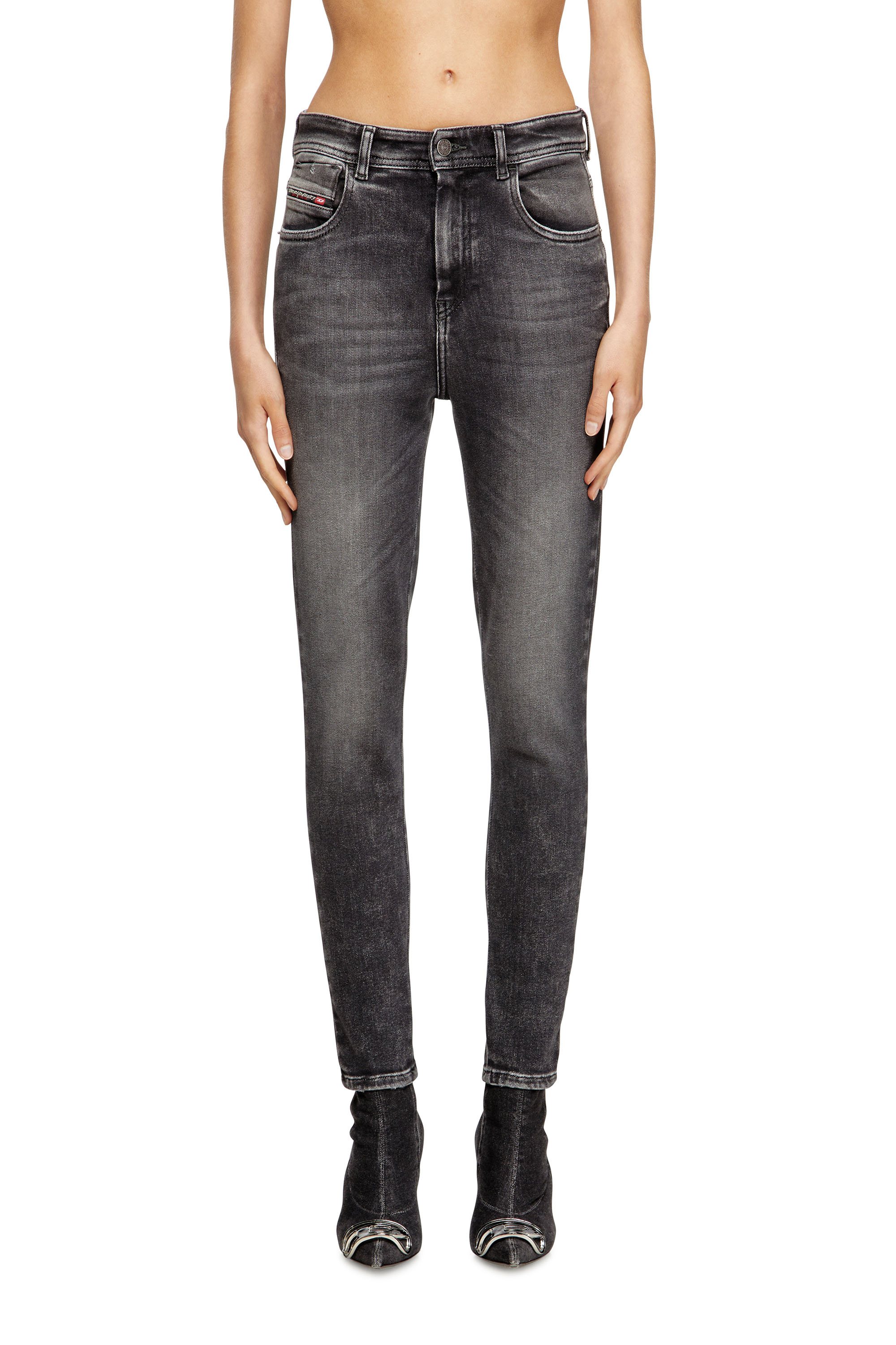 Diesel - Skinny Jeans 1984 Slandy-High 09L93 Donna, Nero/Grigio scuro - Image 3