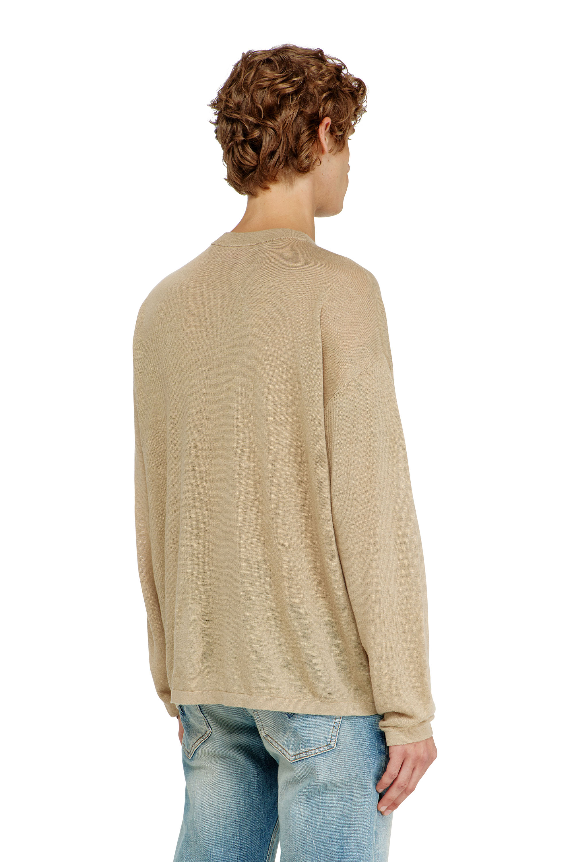 Diesel - K-ARMINS, Maglia in lino con stampa Phoenix effetto faded Uomo in Beige - 4