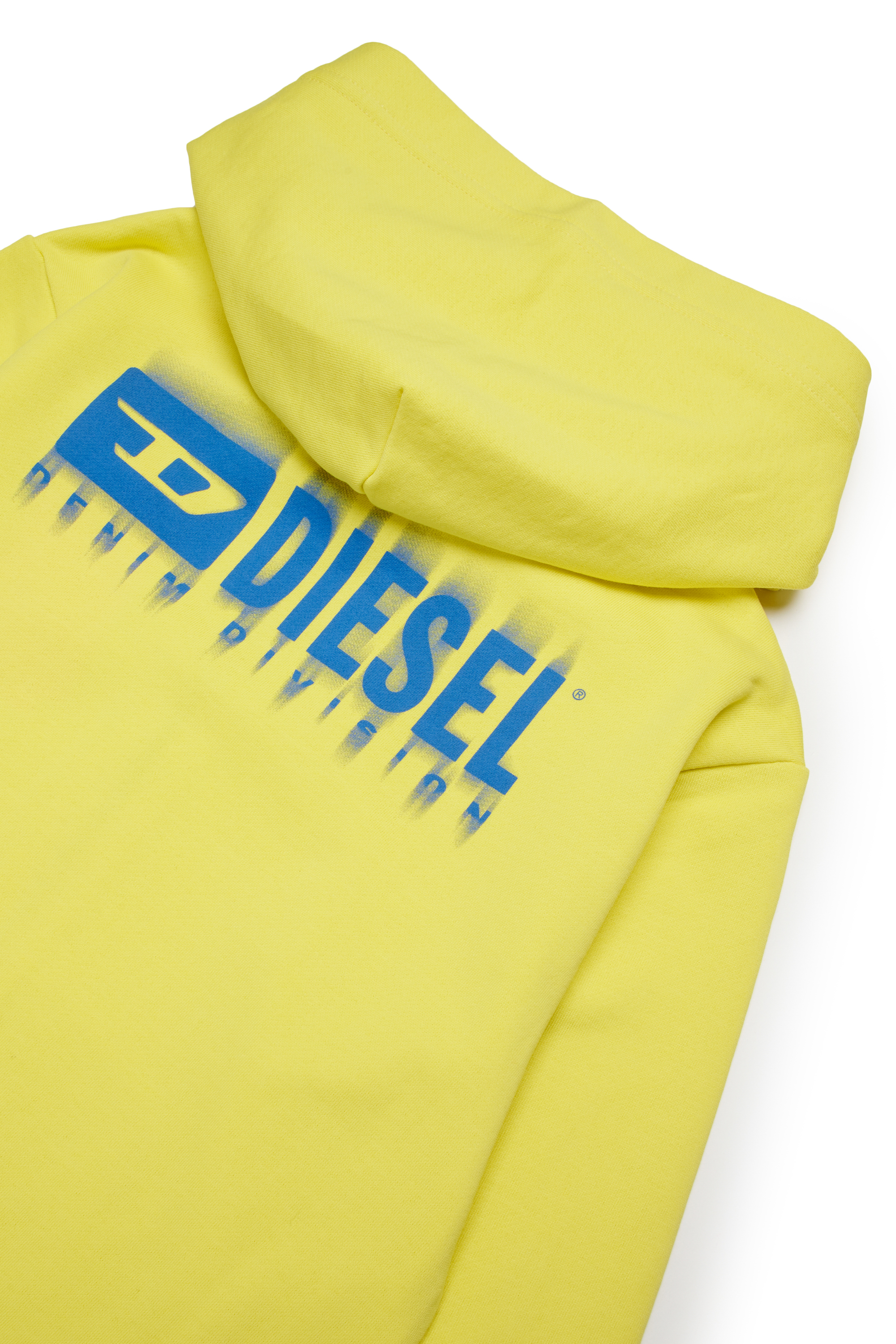 Diesel - SVOUGZIP OVER, Felpa con cappuccio, zip e logo sbavato Uomo in Giallo - 4