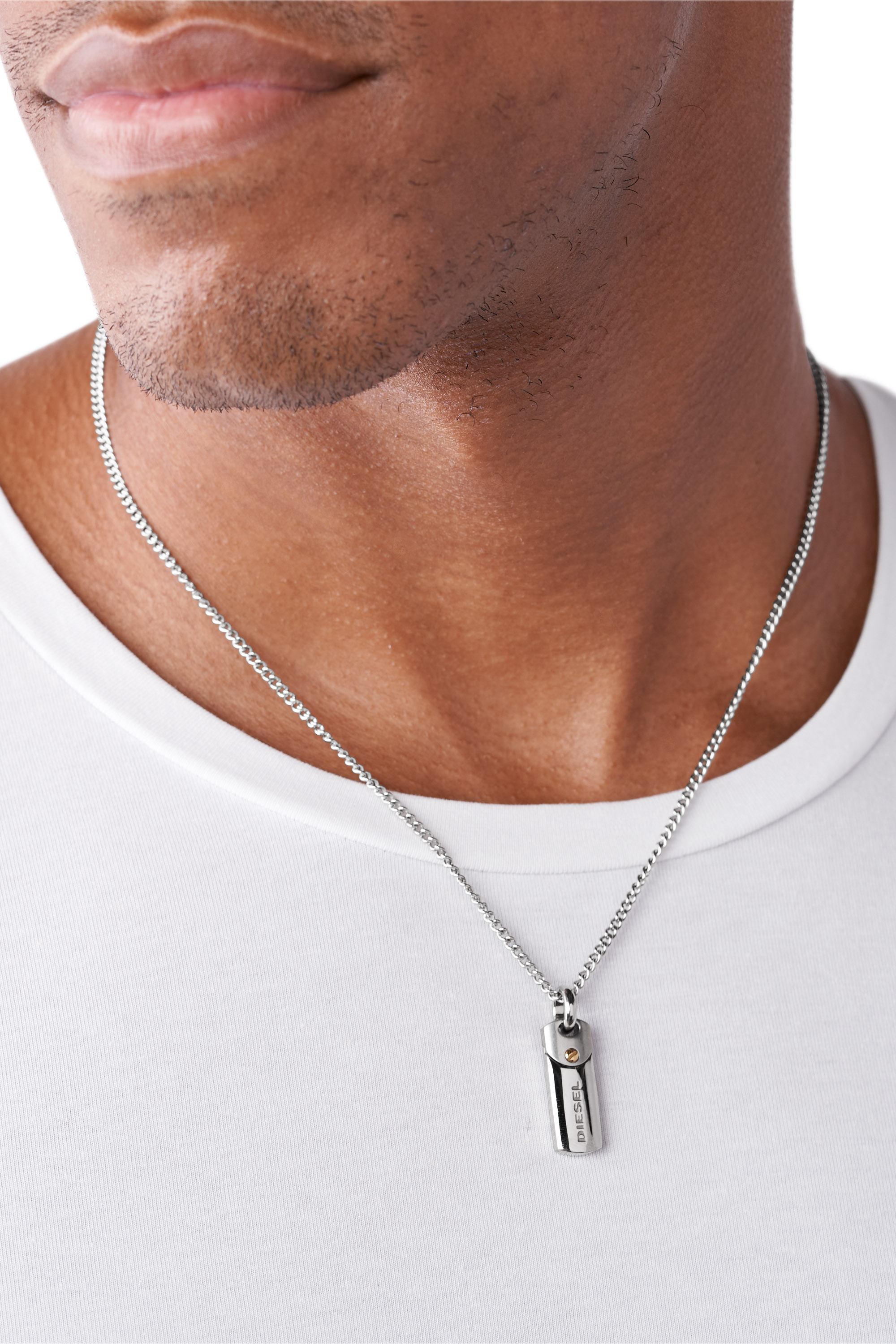 Diesel - DX1116, Collana con targhetta in acciaio Uomo in Argento - 3