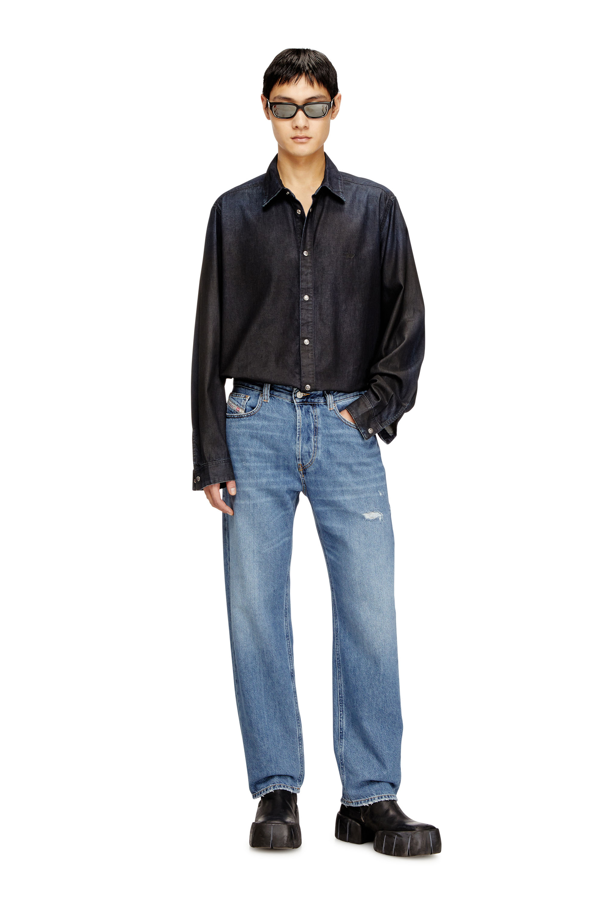 Diesel - Regular Jeans 2024 D-Macs 09N69 Uomo, Blu Chiaro - Image 1