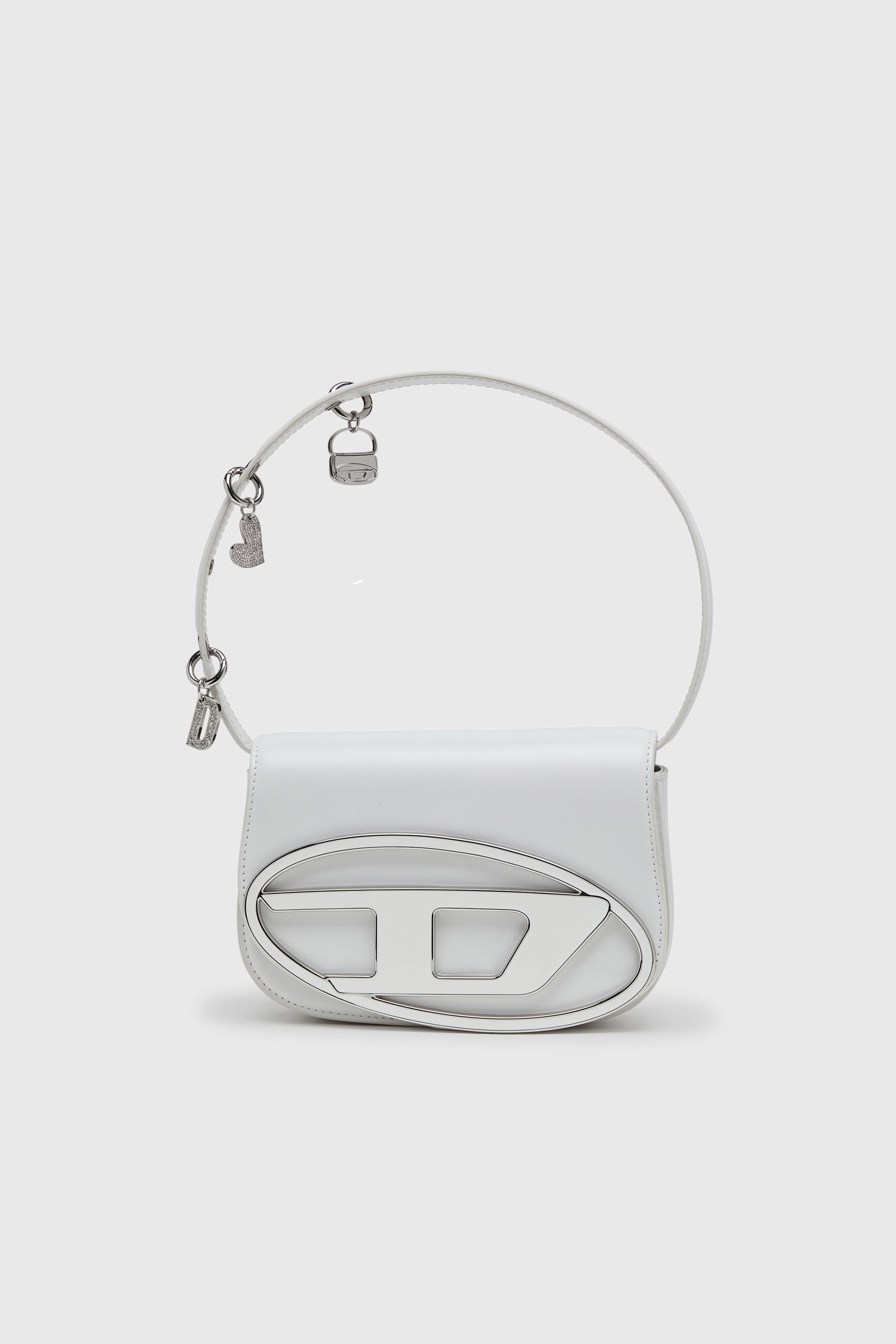 Diesel - 1DR, 1DR -Iconica borsa a spalla in pelle con charms sul manico Donna in Bianco - 1