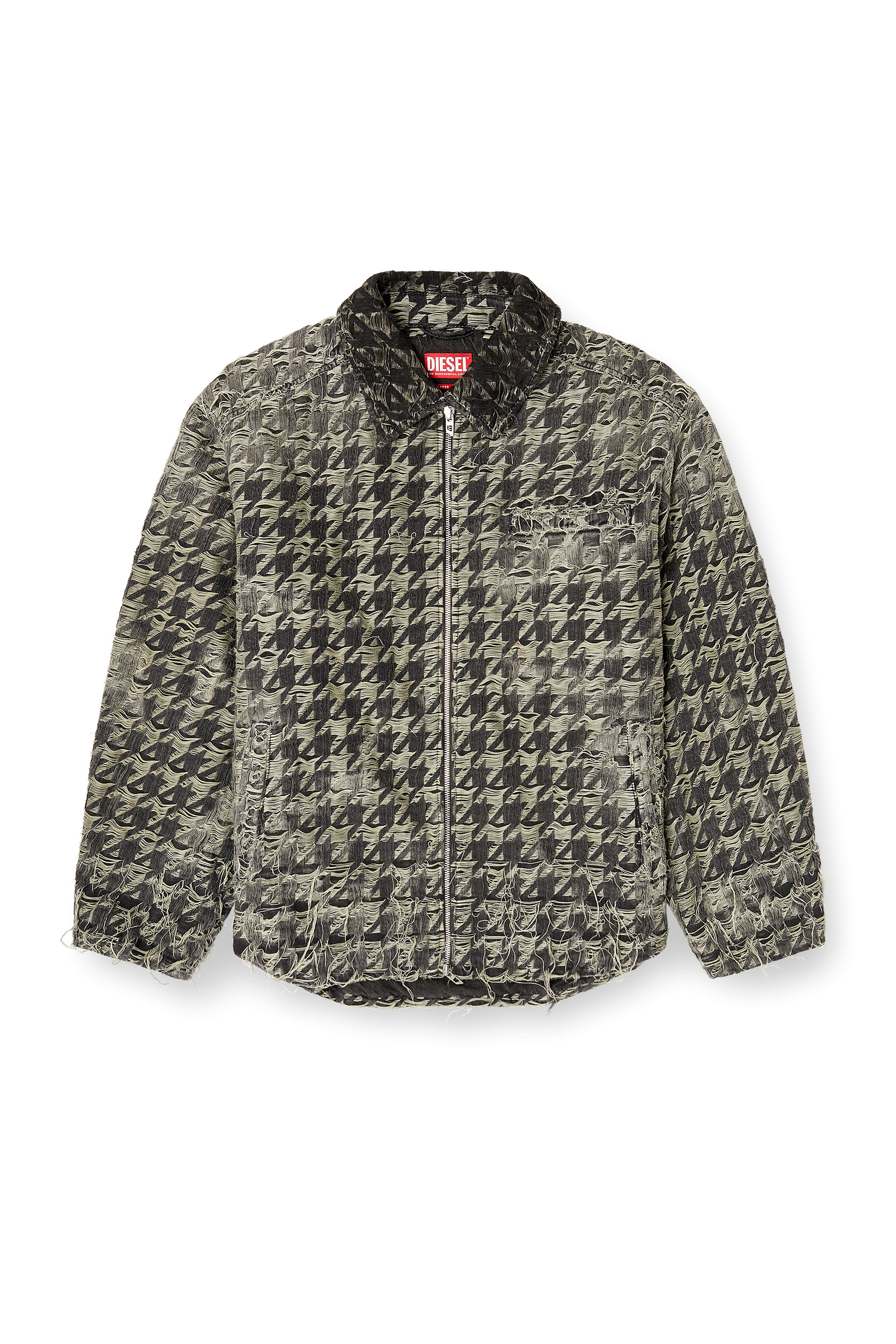 Diesel - D-ELMO-FSH, Giacca in denim con trama pied-de-poule Uomo in Nero - 3