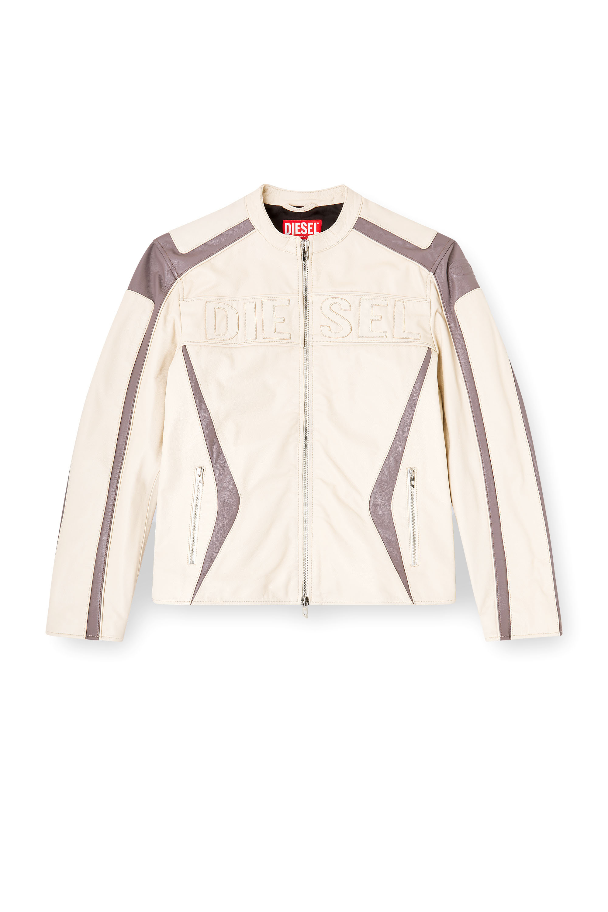 Diesel - L-ADAM, Giacca biker in pelle color-block Uomo in ToBeDefined - 3