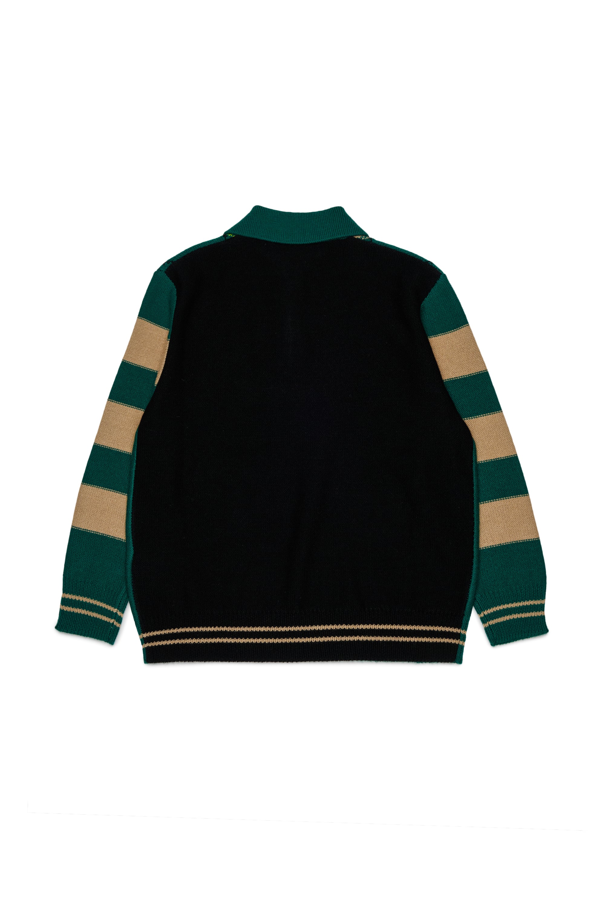 Diesel - KROMBY OVER, Maglia polo in misto lana con motivo argyle Unisex in Verde - 2