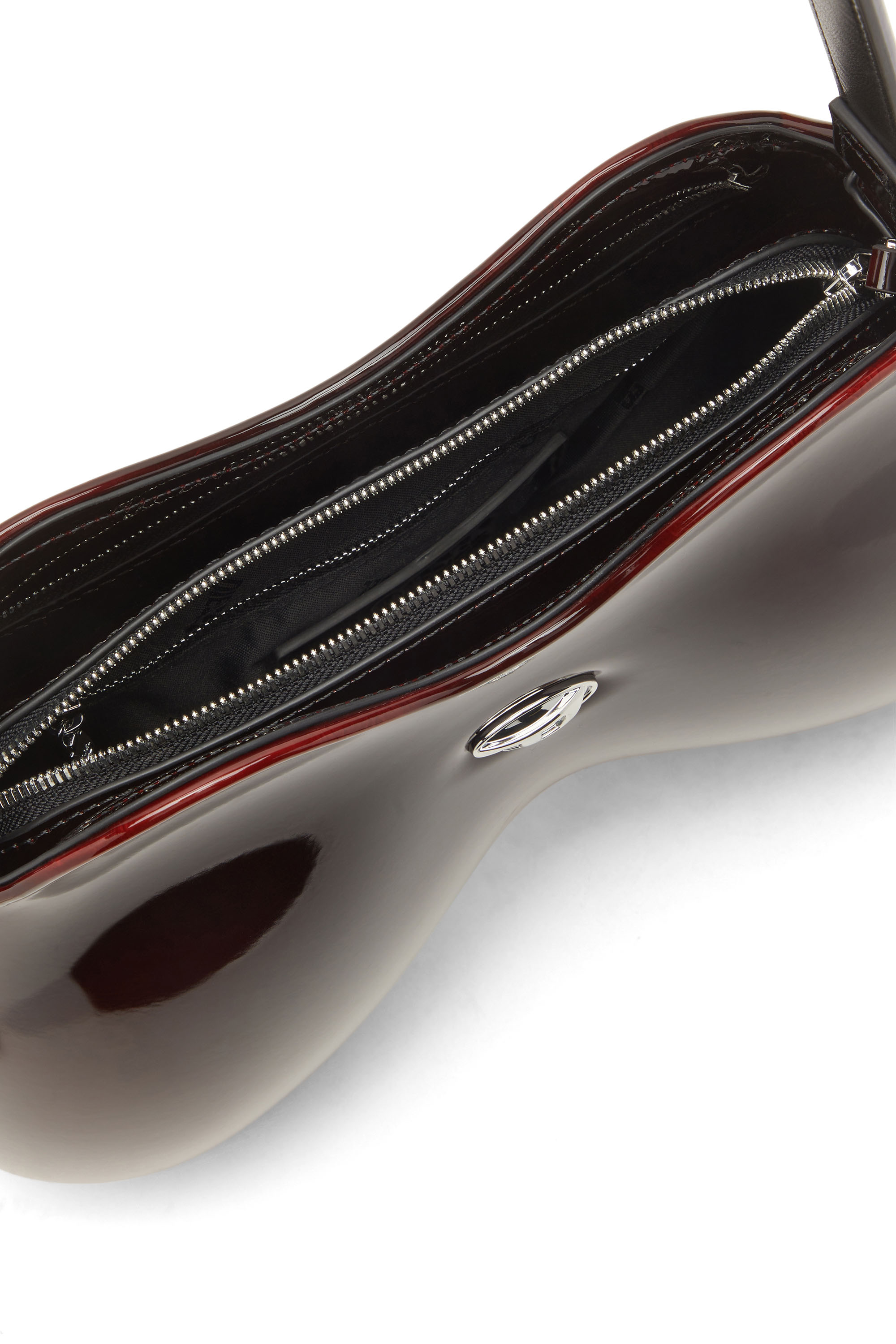 Diesel - DOUBLE-D SHOULDER, Double-D-Borsa a spalla in PU lucido dégradé Donna in Rosso - 5