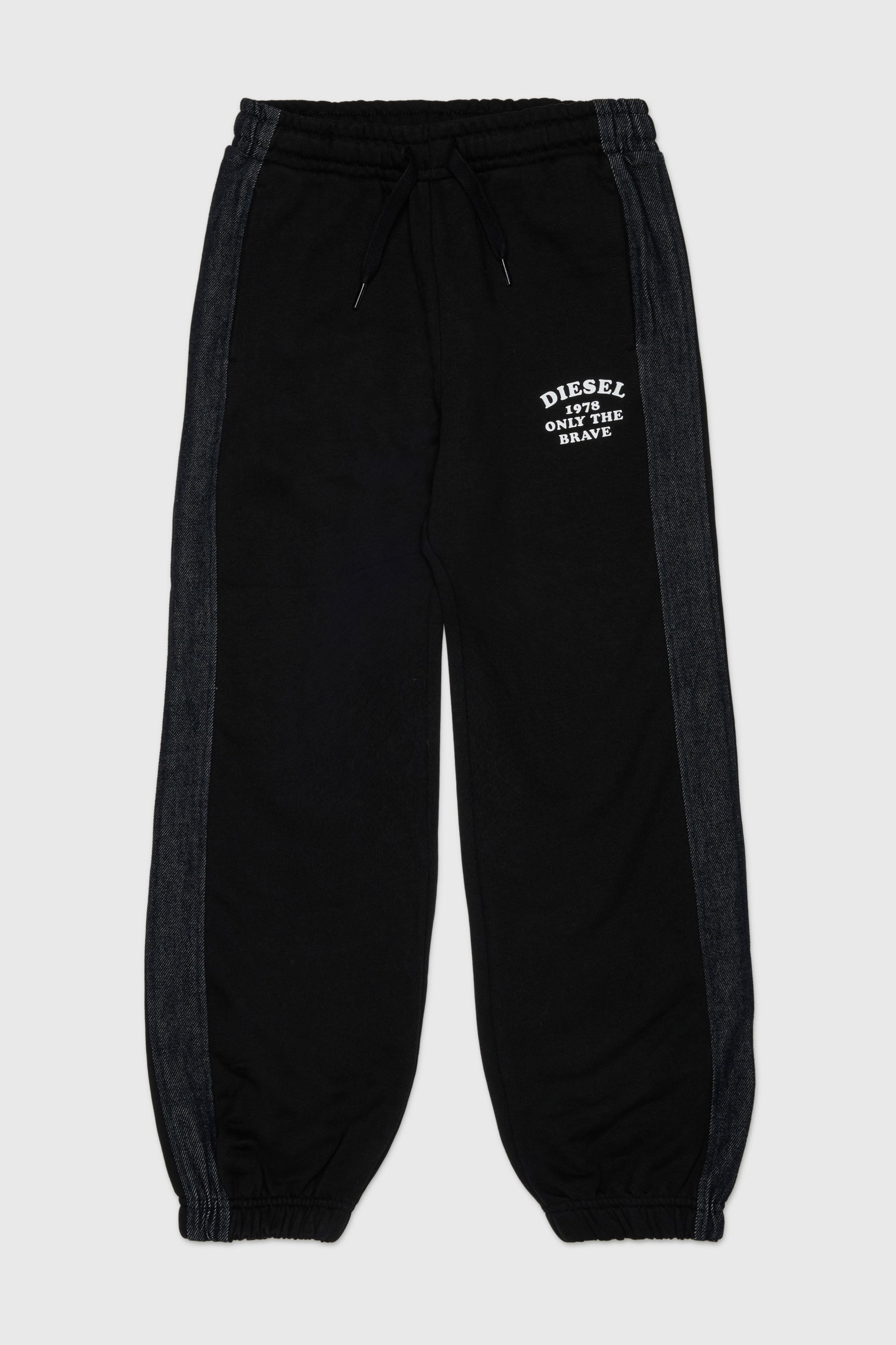Diesel - PTEAN, Pantaloni da tuta con bande laterali in denim Uomo in Nero - 1