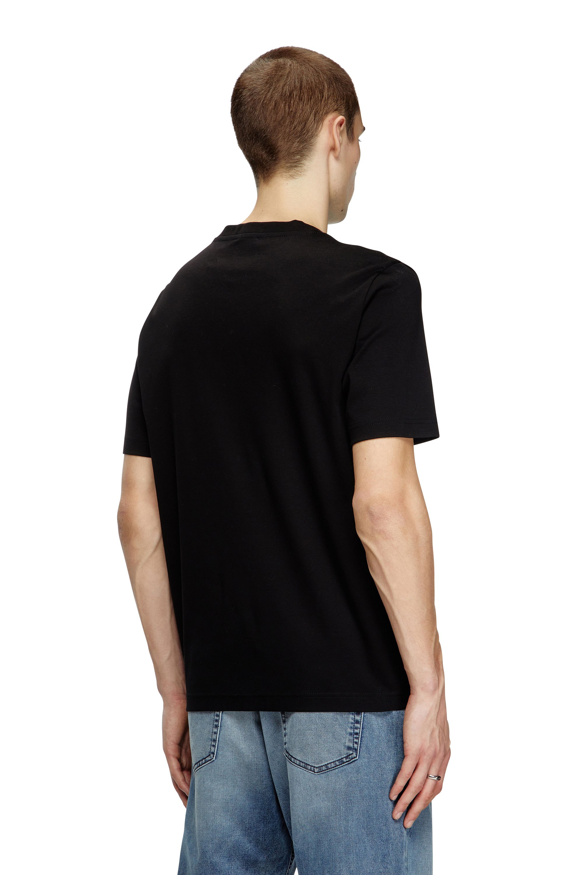 Diesel - T-MADJUST-R2, T-shirt in cotone mercerizzato con logo in tinta Uomo in Nero - 4