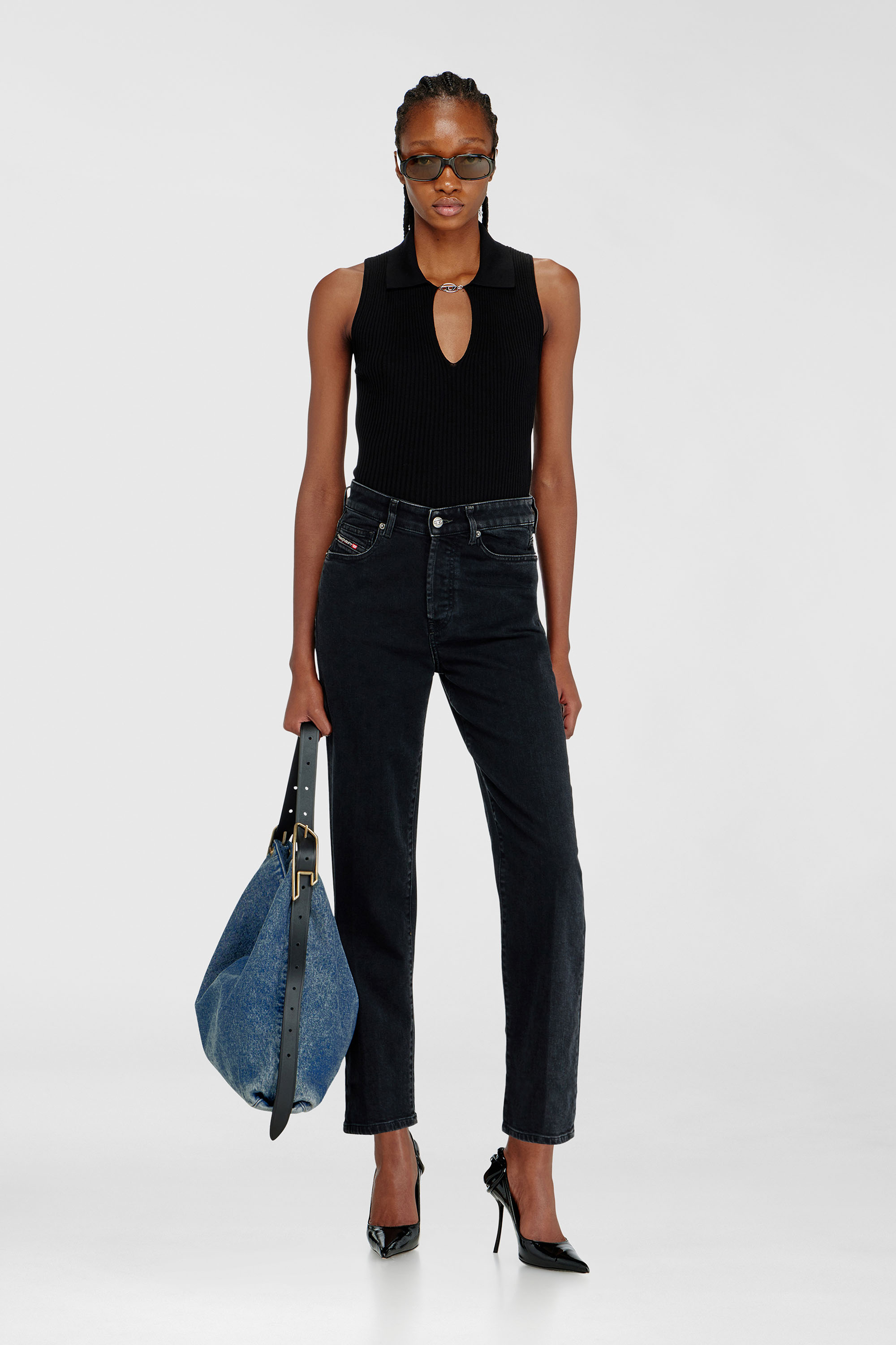 Diesel - Regular Jeans 1981 D-Went 09N89 Donna, Nero/Grigio scuro - Image 1