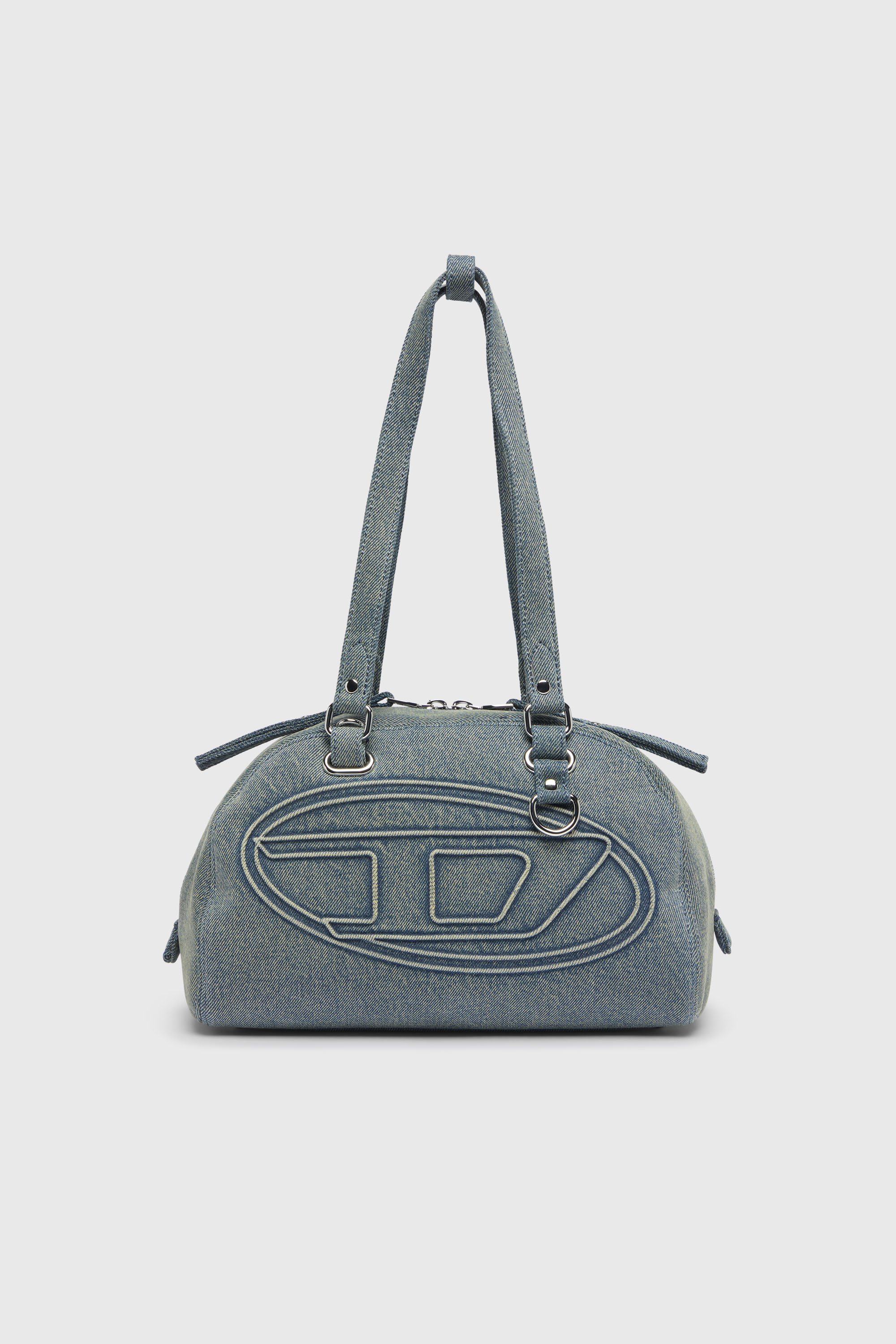 Diesel - 1DR DOME SOFT SHOULDER, 1DR Dome-Borsa a spalla in denim con logo Oval D Unisex in Blu - 1
