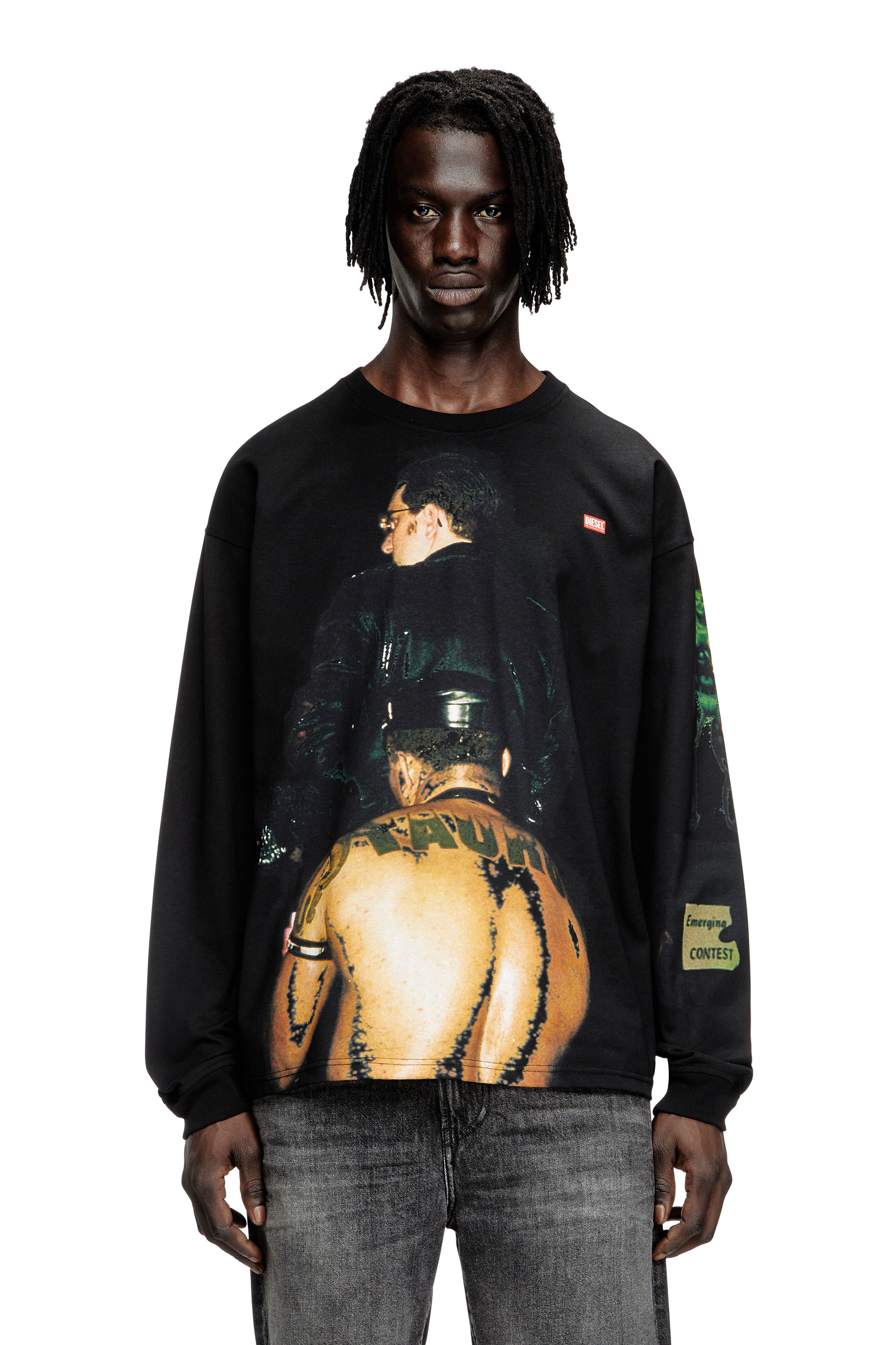 Diesel - PR-T-BOXT-LS-TOM25-1, T-shirt a manica lunga con stampa grafica Unisex in Nero - 3