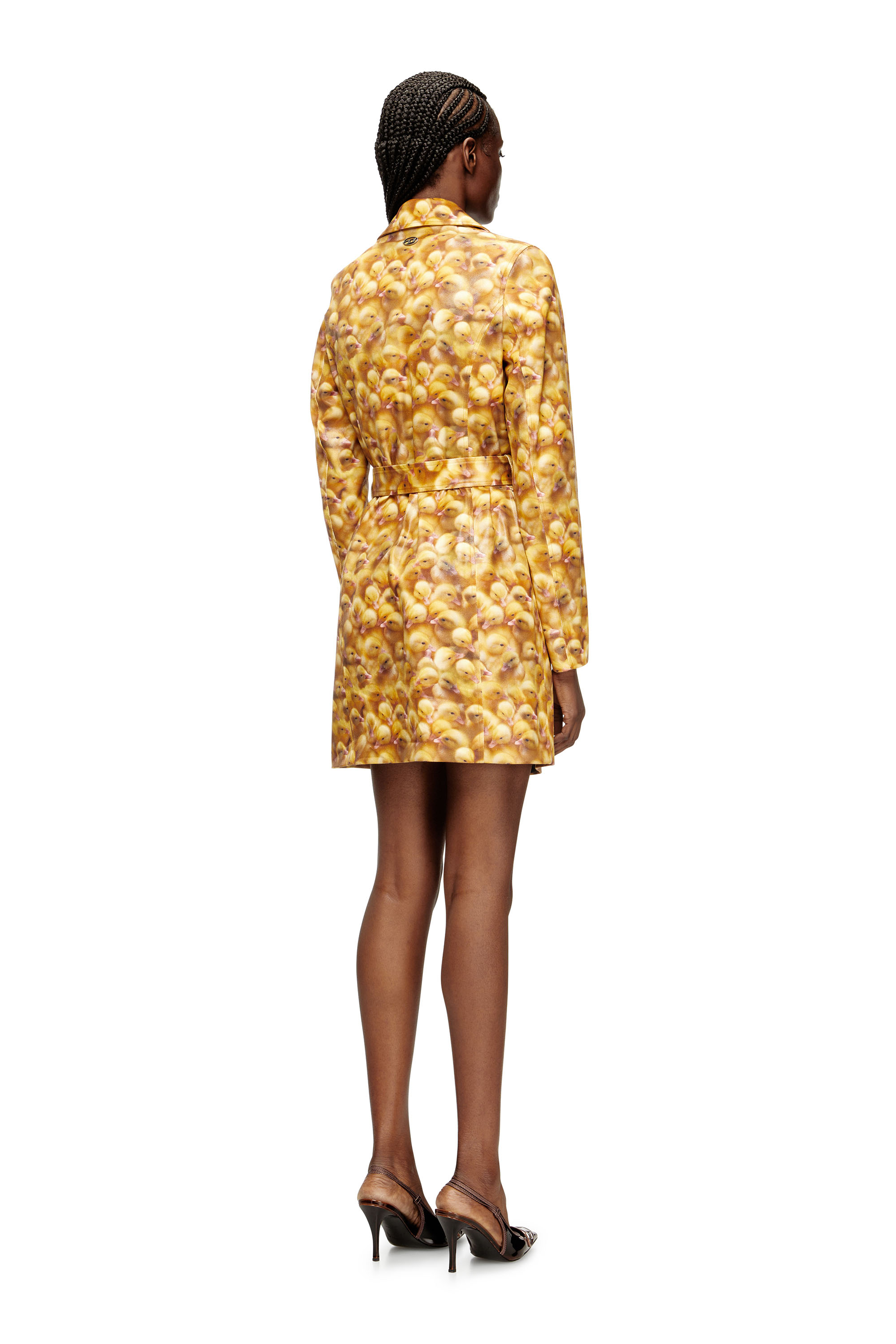 Diesel - G-OJI, Trench con stampa paperelle Donna in Giallo - 4