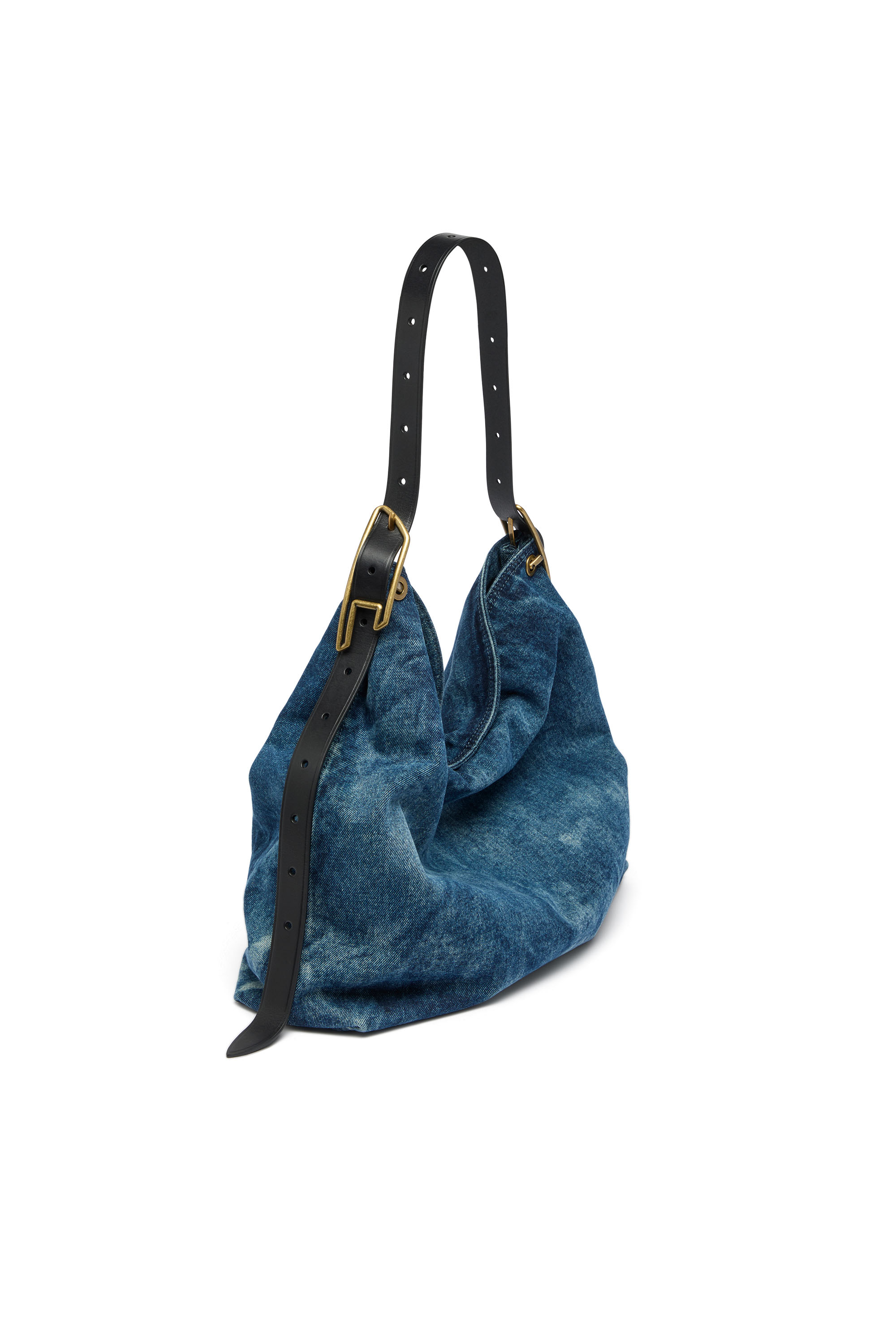 Diesel - D-LINE HOBO L, D-Line-Borsa hobo in denim Donna in Blu - 7