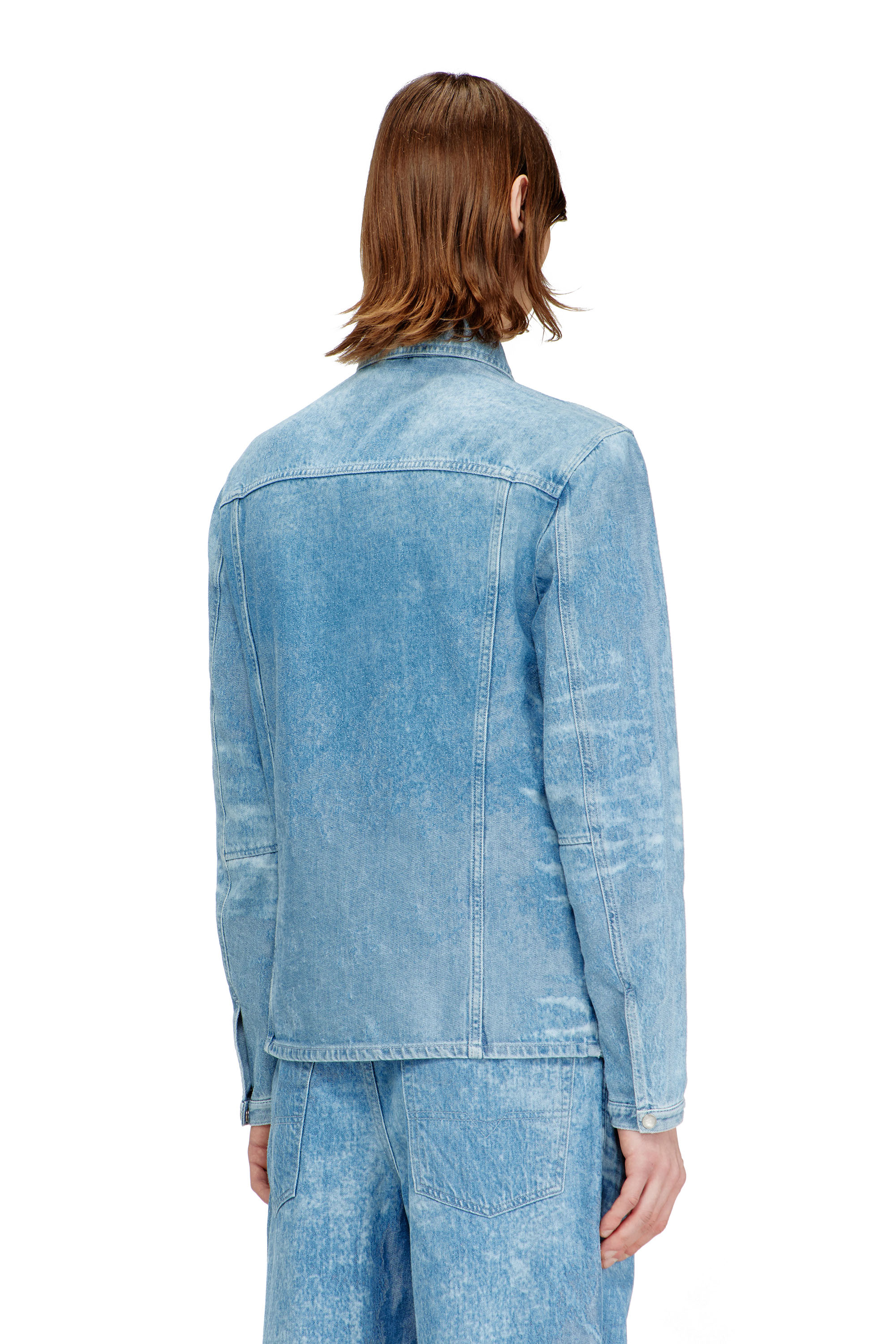 Diesel - D-SERON-FSI, Giacca in satin denim Uomo in Blu - 4