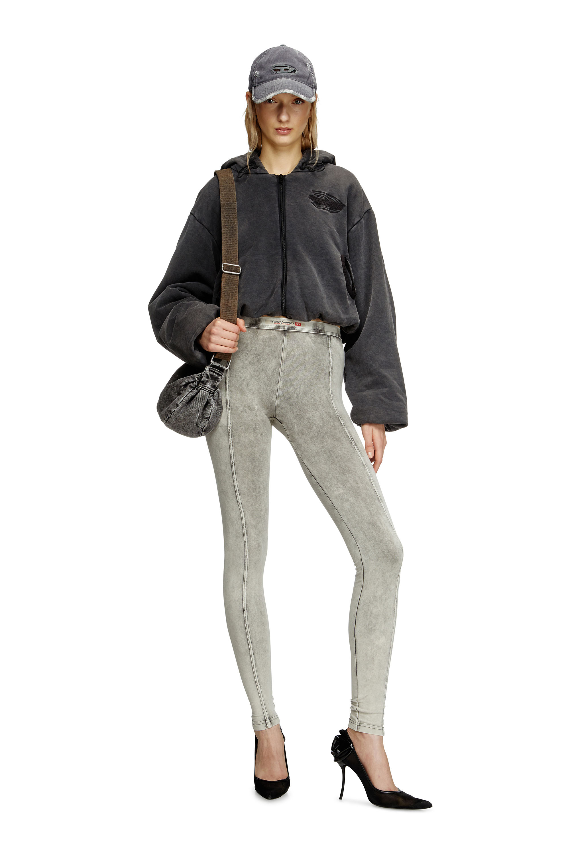 Diesel - F-ENERDÌ, Hoodie corto con zip Donna in Nero - 1