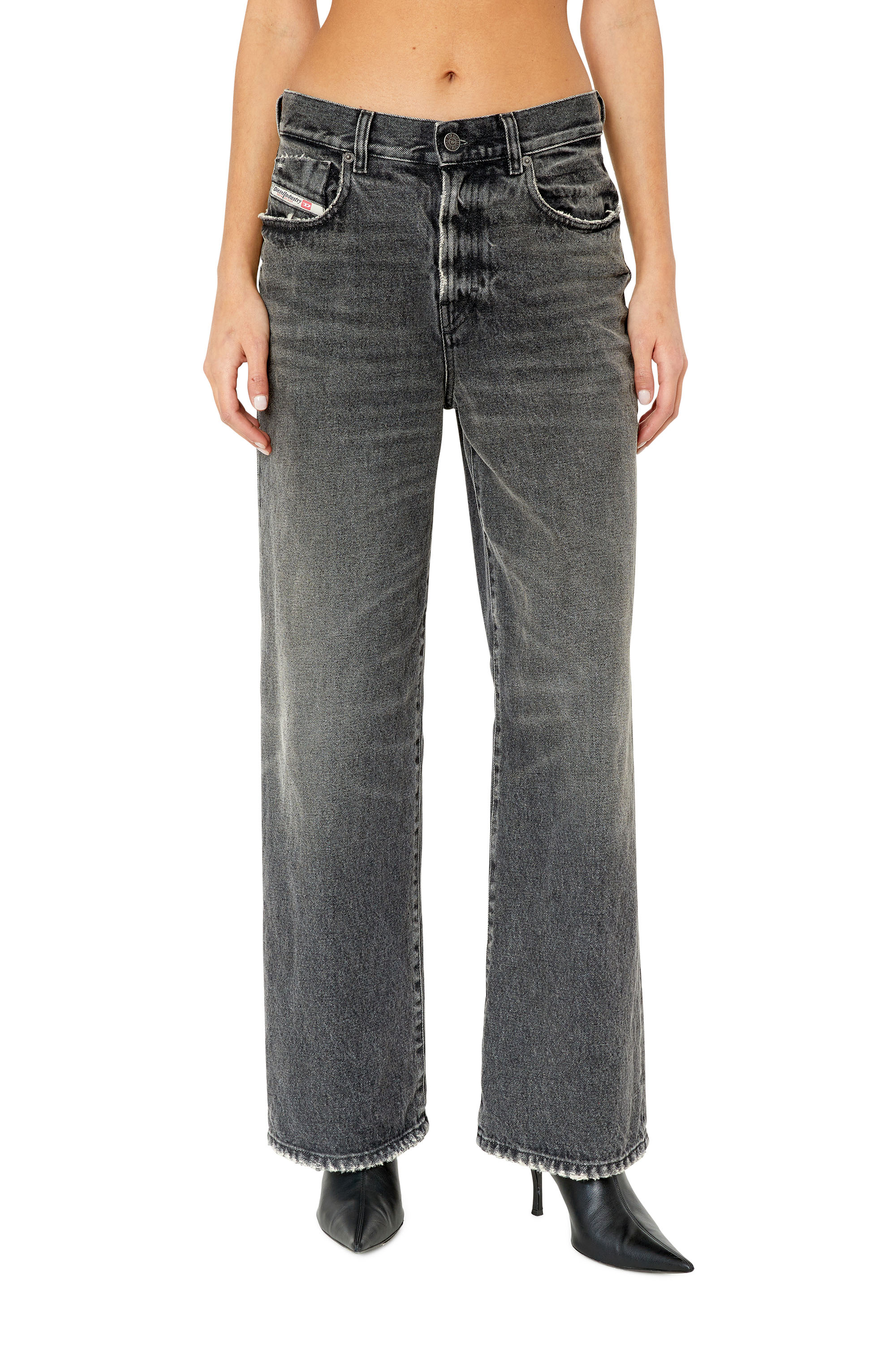 Diesel - 2000 Widee 007K8 Bootcut and Flare Jeans, Nero/Grigio scuro - Image 1