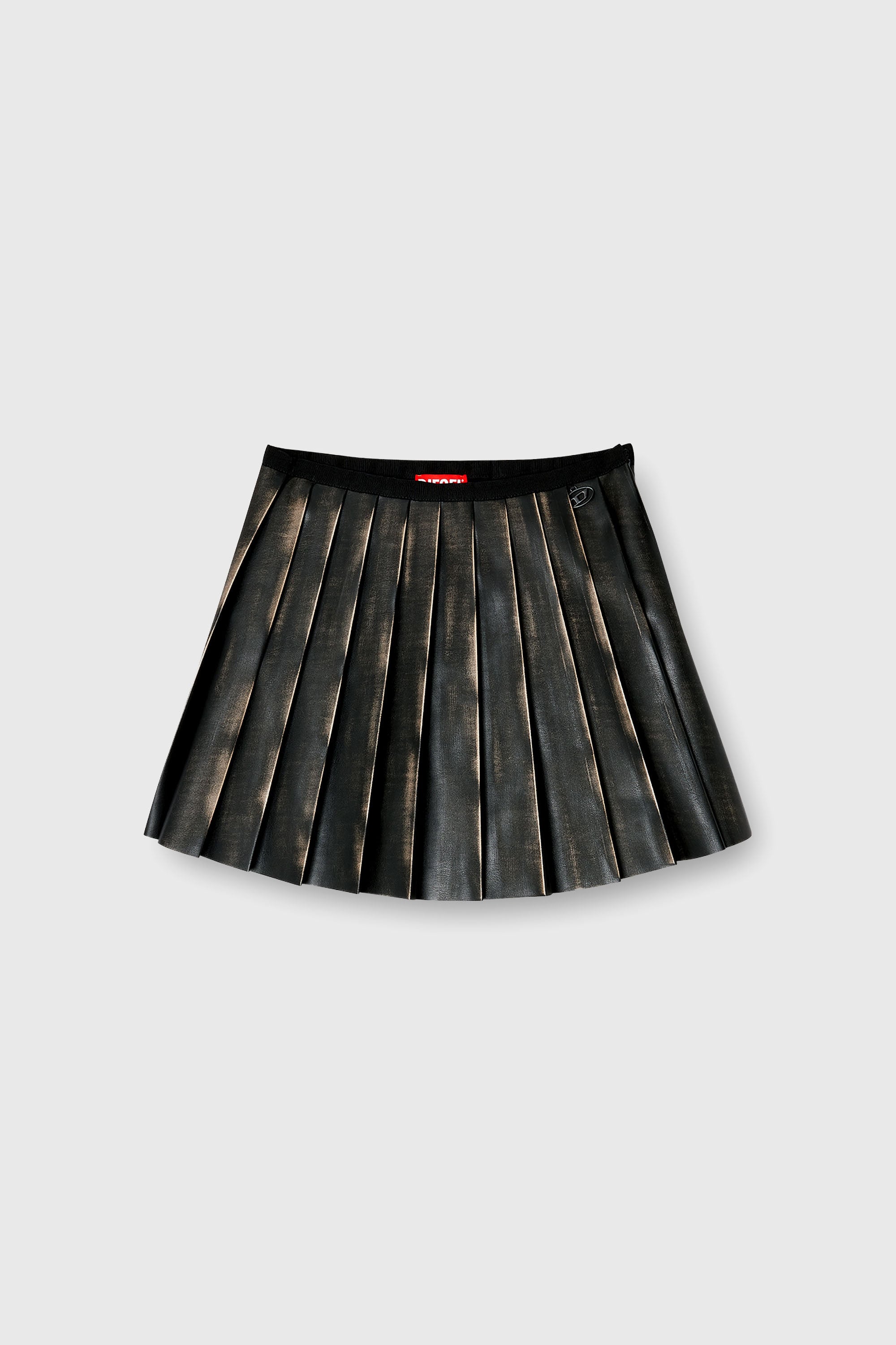 Diesel - O-SAKA-MINI, Woman's Short pleated skirt with distressed effect in Brown - 1