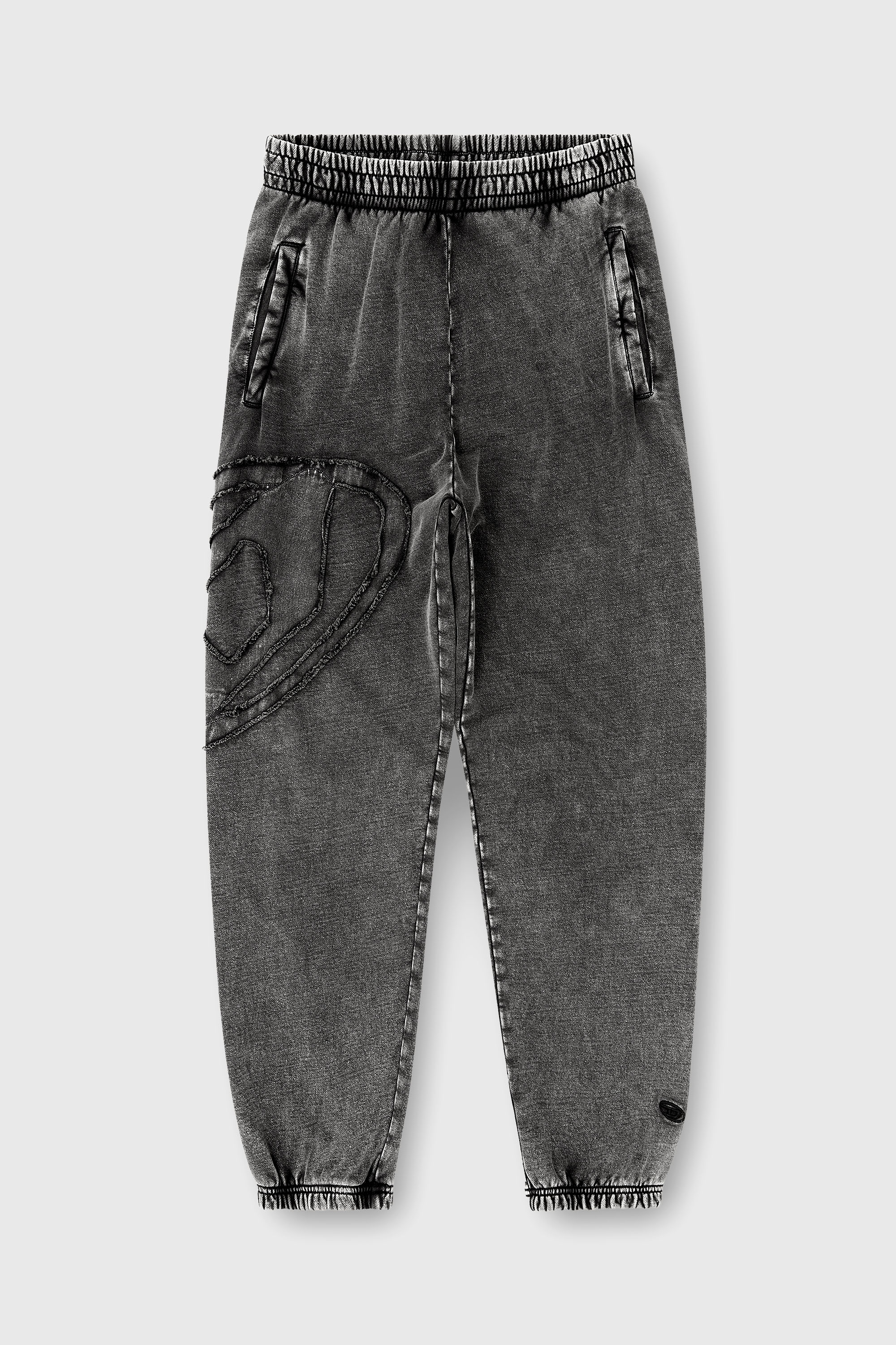 Diesel - P-MARKY-DEN, Pantaloni in cotone biologico con patch Oval D Uomo in Grigio - 2