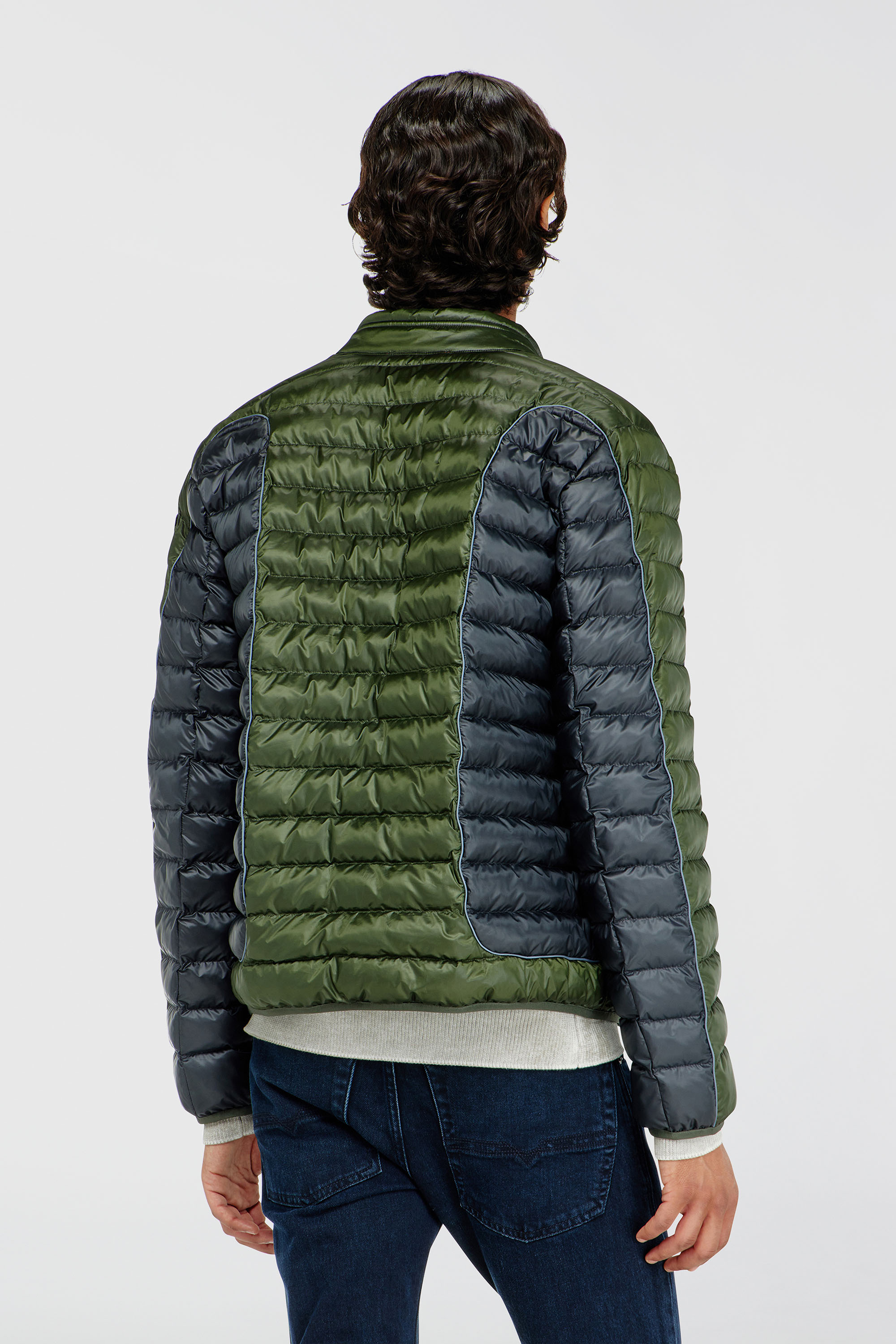 Diesel - W-PILOT-BLOCK, Piumino stile biker con design colour-block Uomo in Multicolor - 4