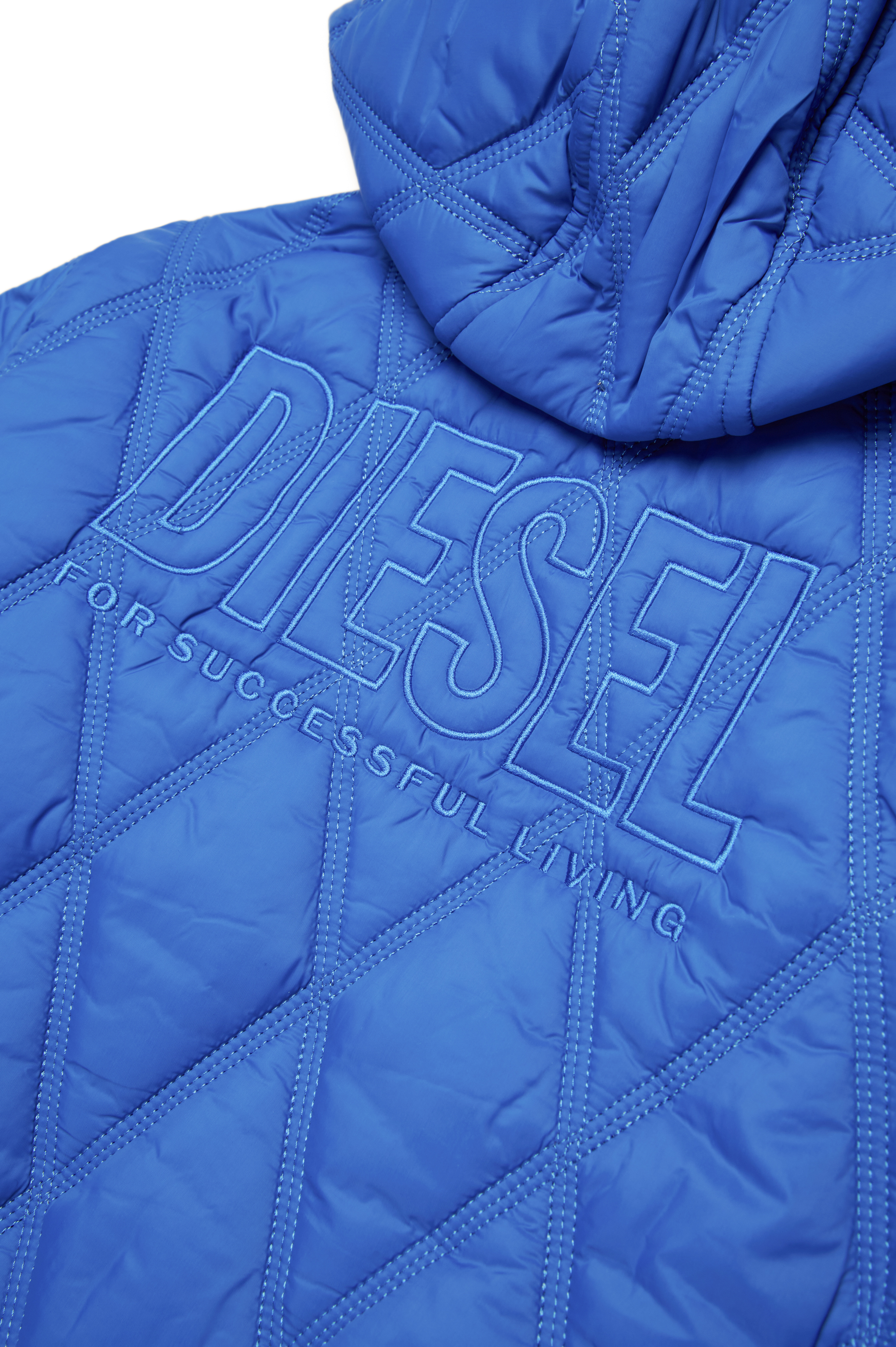 Diesel - JFOSSIRLS, Piumino leggero trapuntato con cappuccio Unisex in Blu - 4