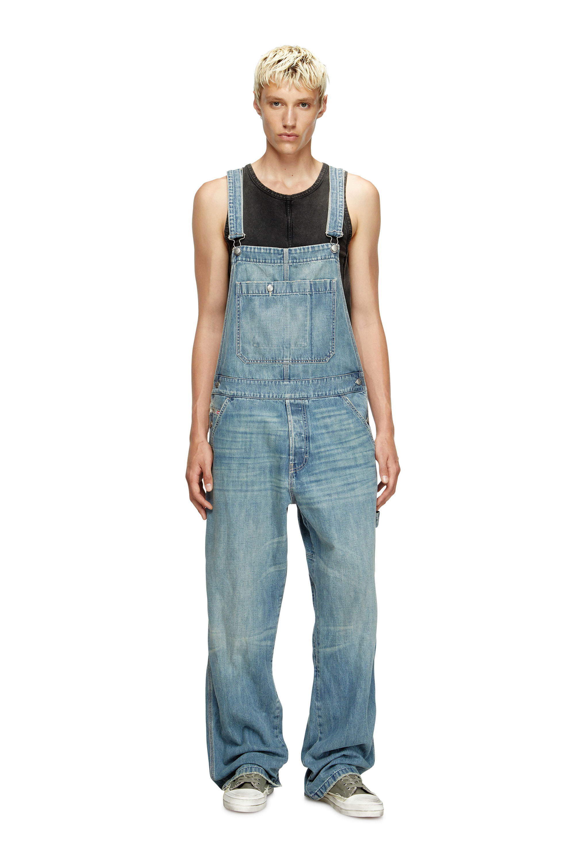 Diesel - D-FRAMU-U, Salopette in denim utility Unisex in Blu - 1
