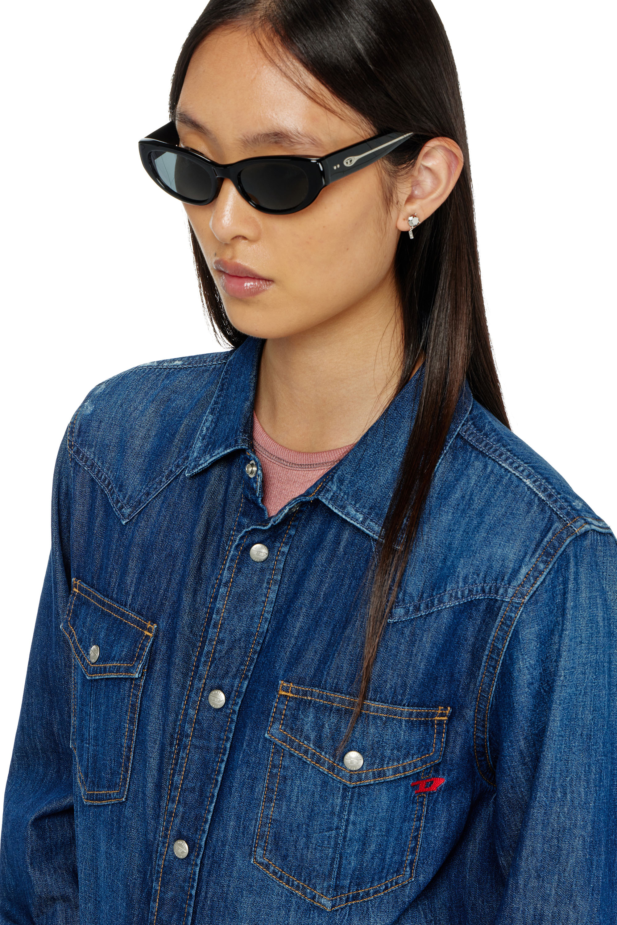 Diesel - 0DL2010U, Occhiali da sole stile cat-eye Unisex in Nero - 4