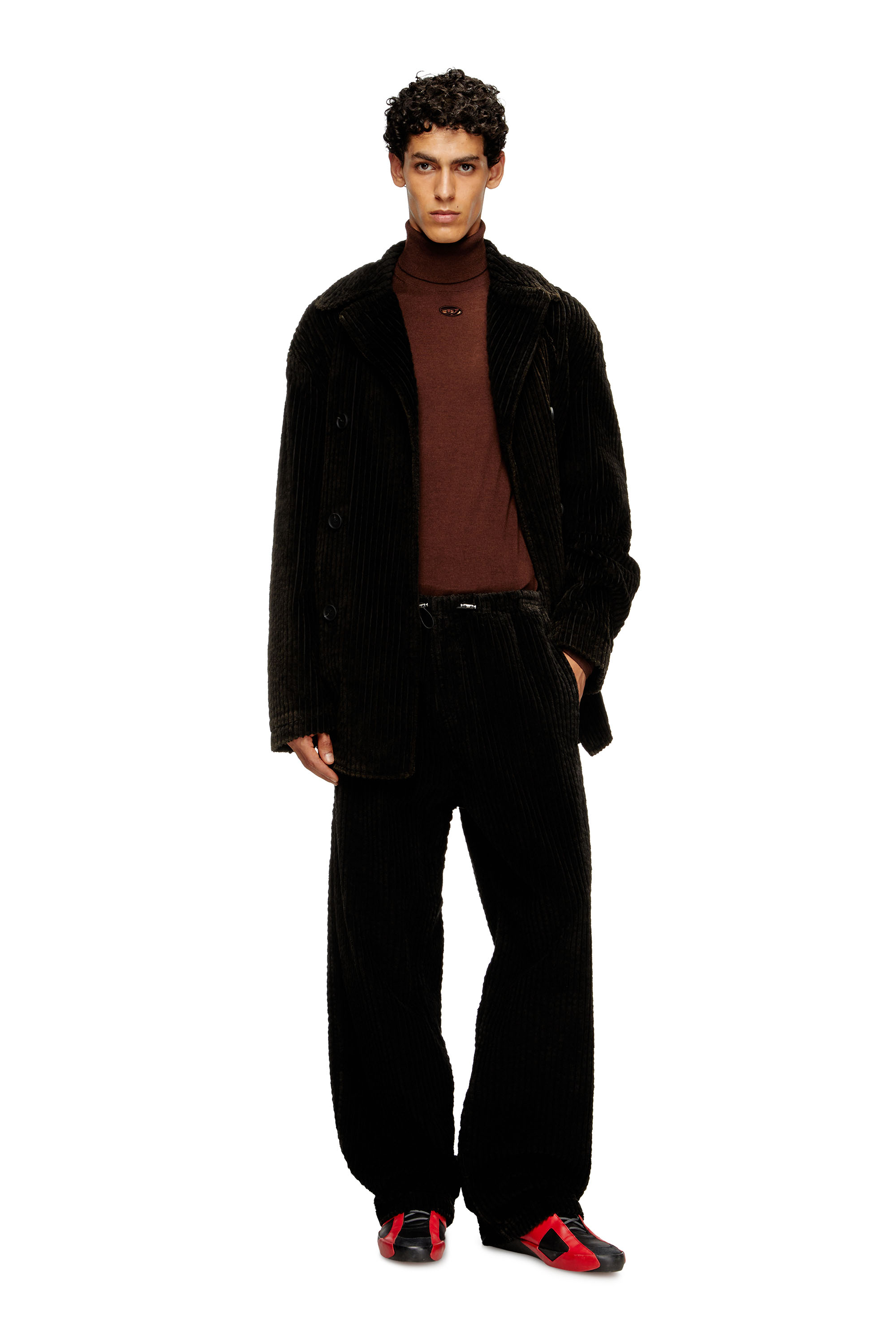 Diesel - P-MARTIAL, Pantaloni in velluto a coste con coulisse Uomo in Marrone - 2