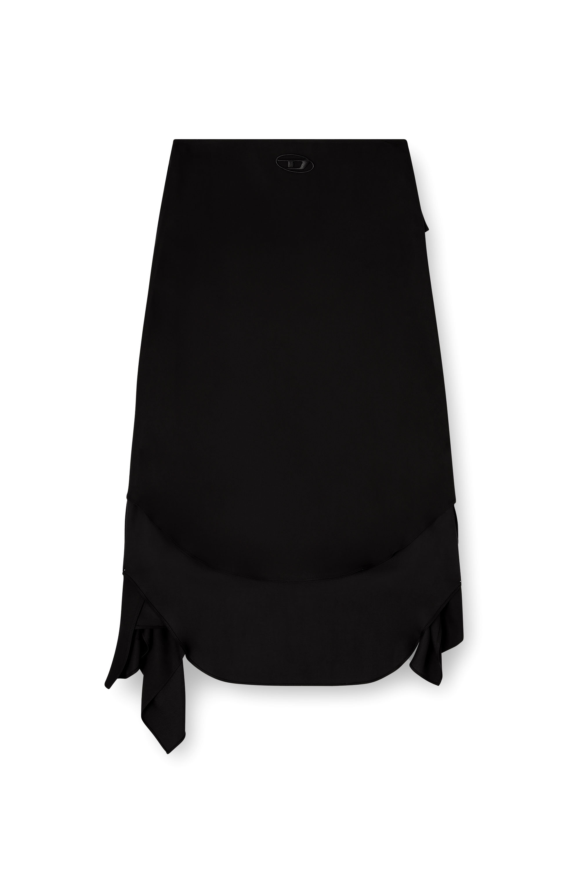 Diesel - O-TALI, Gonna in cupro fluido con nodo frontale Donna in Nero - 3