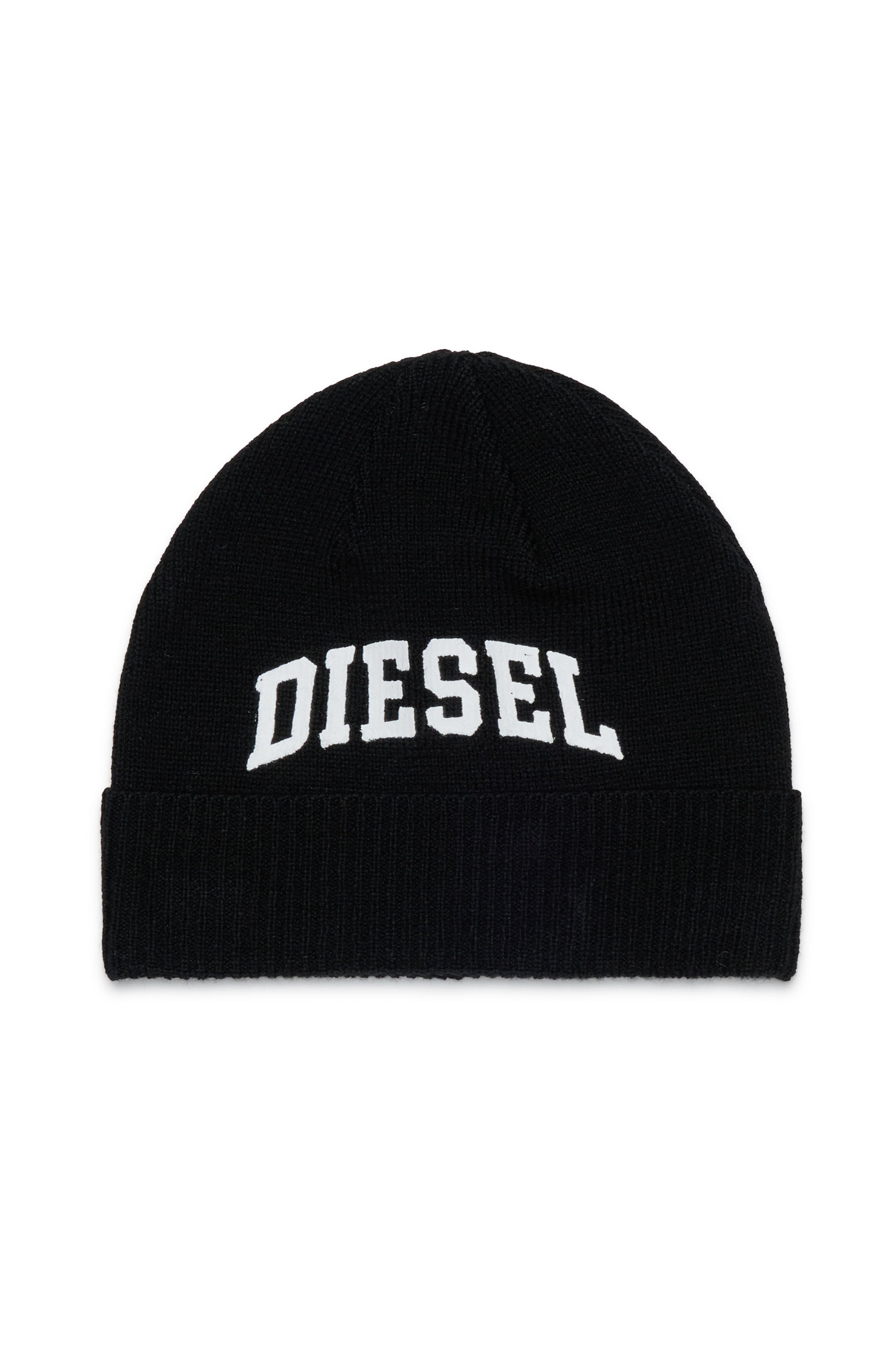 Diesel - FBAND, Berretto in misto lana con logo Unisex in Nero - 1