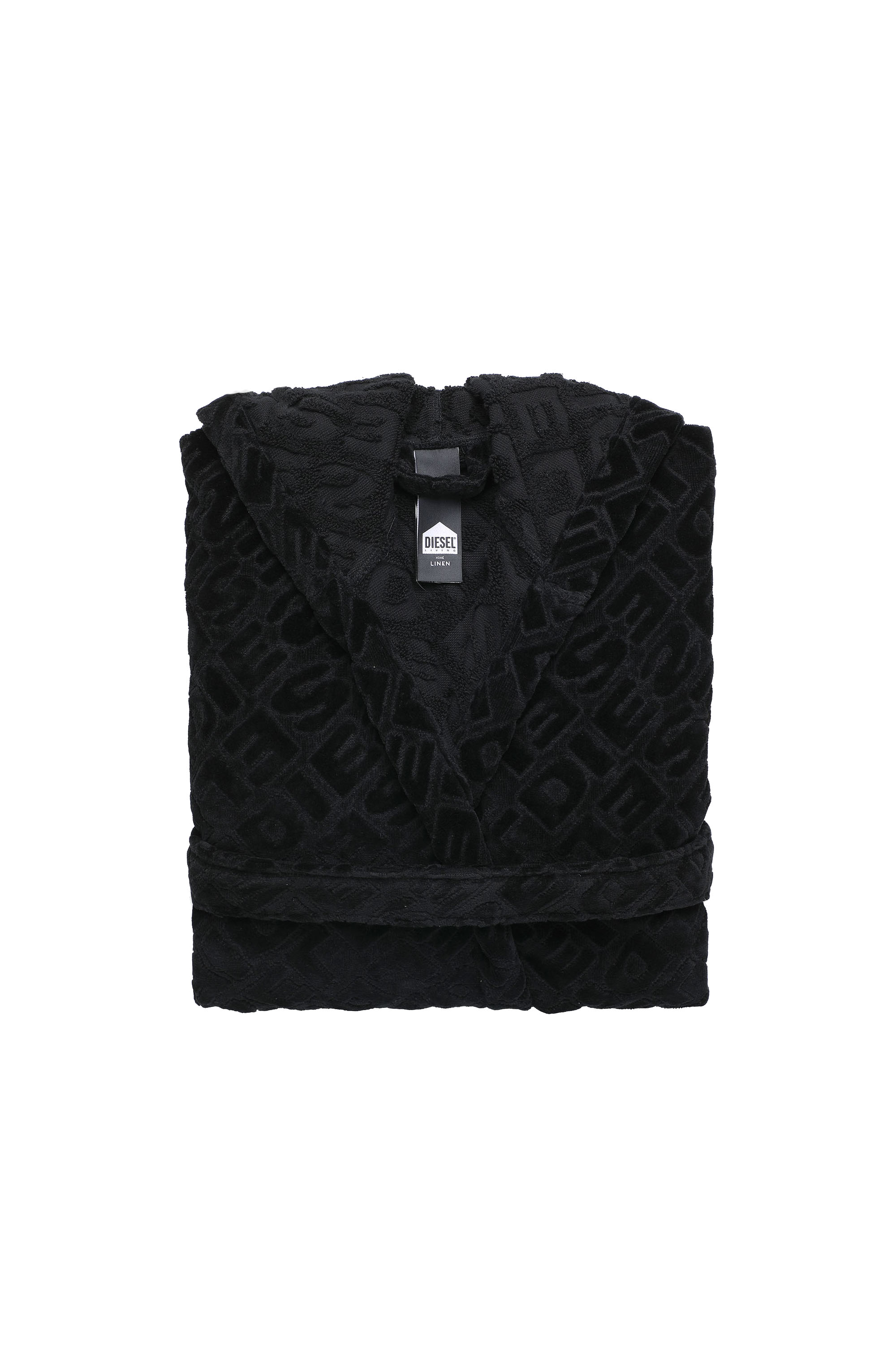 Diesel - ACC  3DLOGO     CAP XXL, Accappatoio con cappuccio 3D LOGO, XXL Unisex in Nero - 1