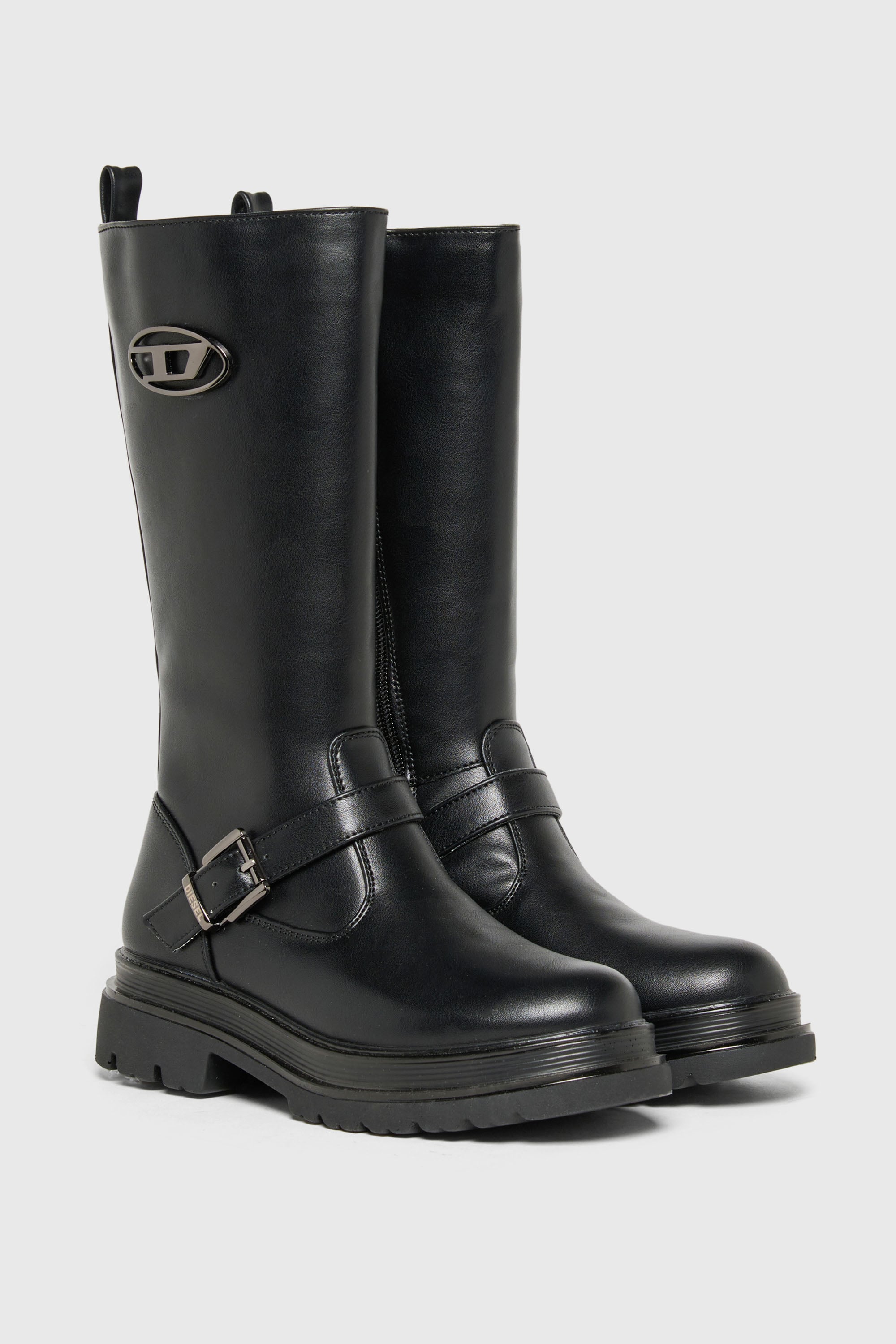 Diesel - D-KRILTY, D-Krilty - Stivali alti con dettaglio fibbia Unisex in Nero - 2