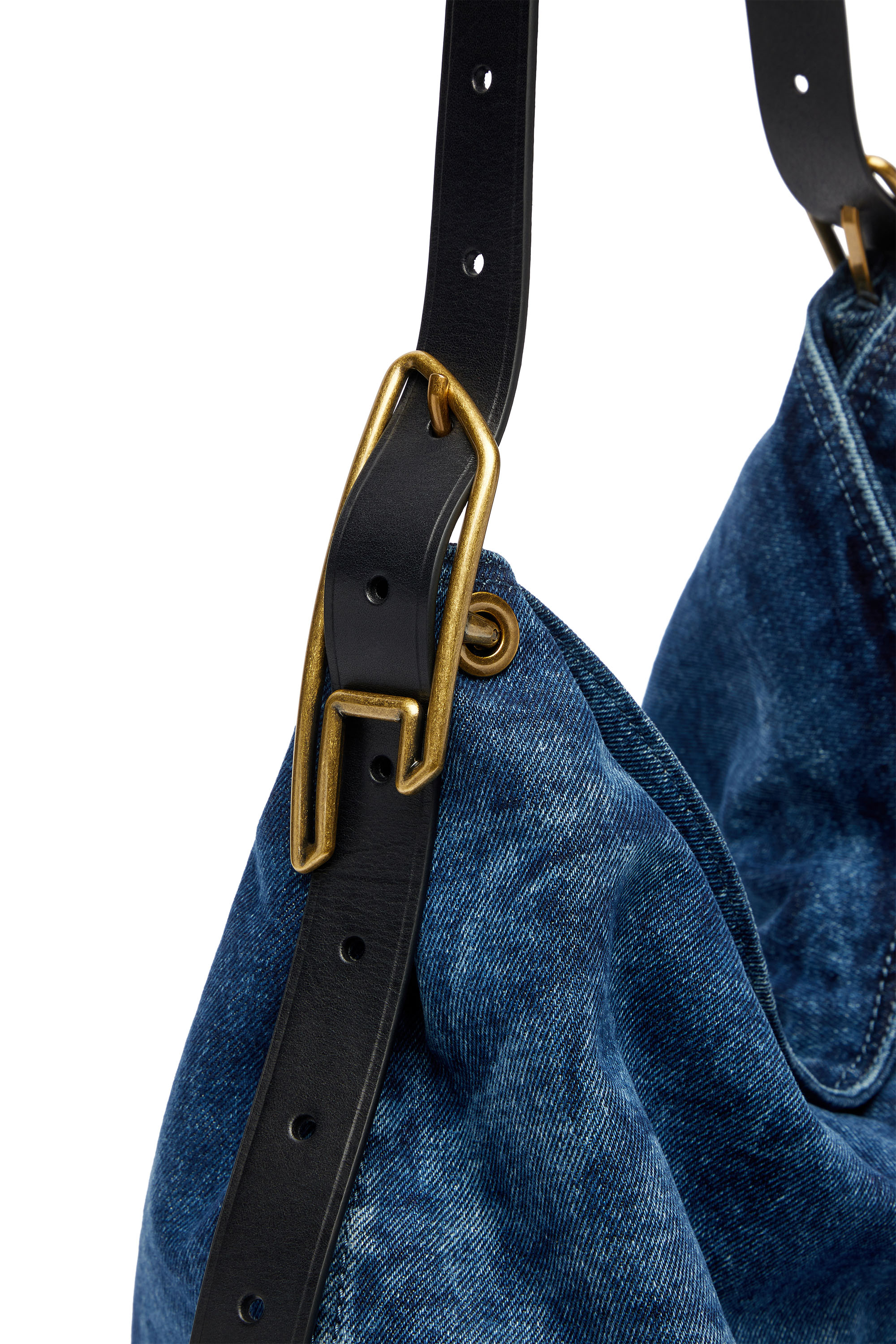 Diesel - D-LINE HOBO L, D-Line-Borsa hobo in denim Donna in Blu - 6