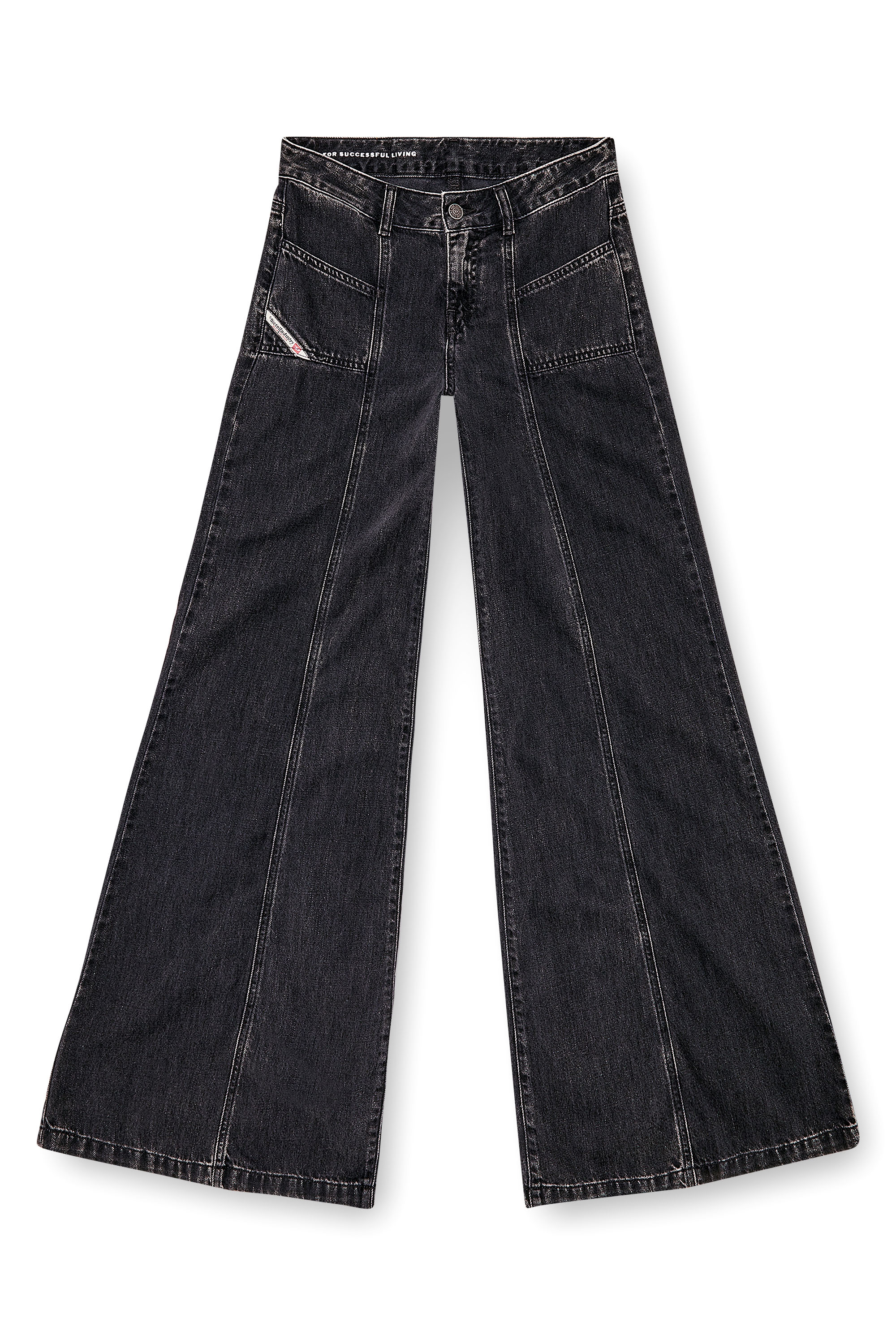 Flare Jeans D-Akii 068HN, Nero/Grigio scuro Diesel - Flare Jeans D-Akii 068HN Donna, Nero/Grigio scuro - Image 2