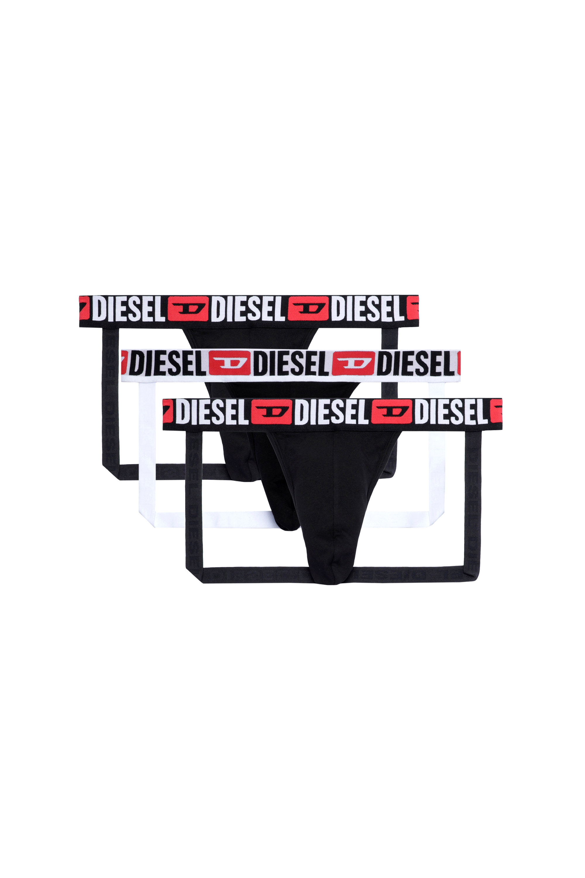 Diesel - UMBR-JOCKYTHREEPACK, Set di tre jockstrap con logo in vita Uomo in Nero - 2