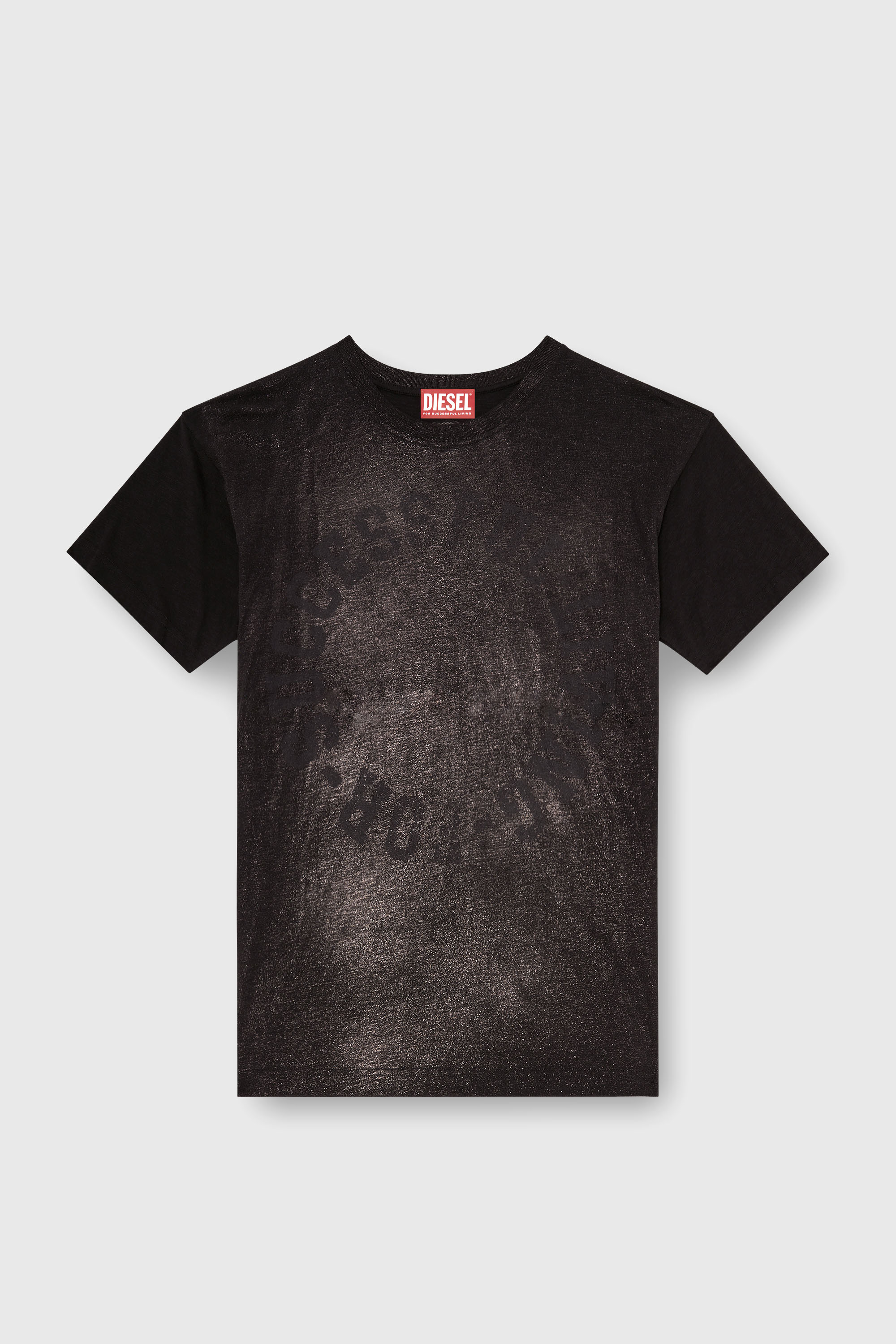 Diesel - T-NORM-AA2, T-shirt in cotone girocollo con stampa foil Uomo in Nero - 2