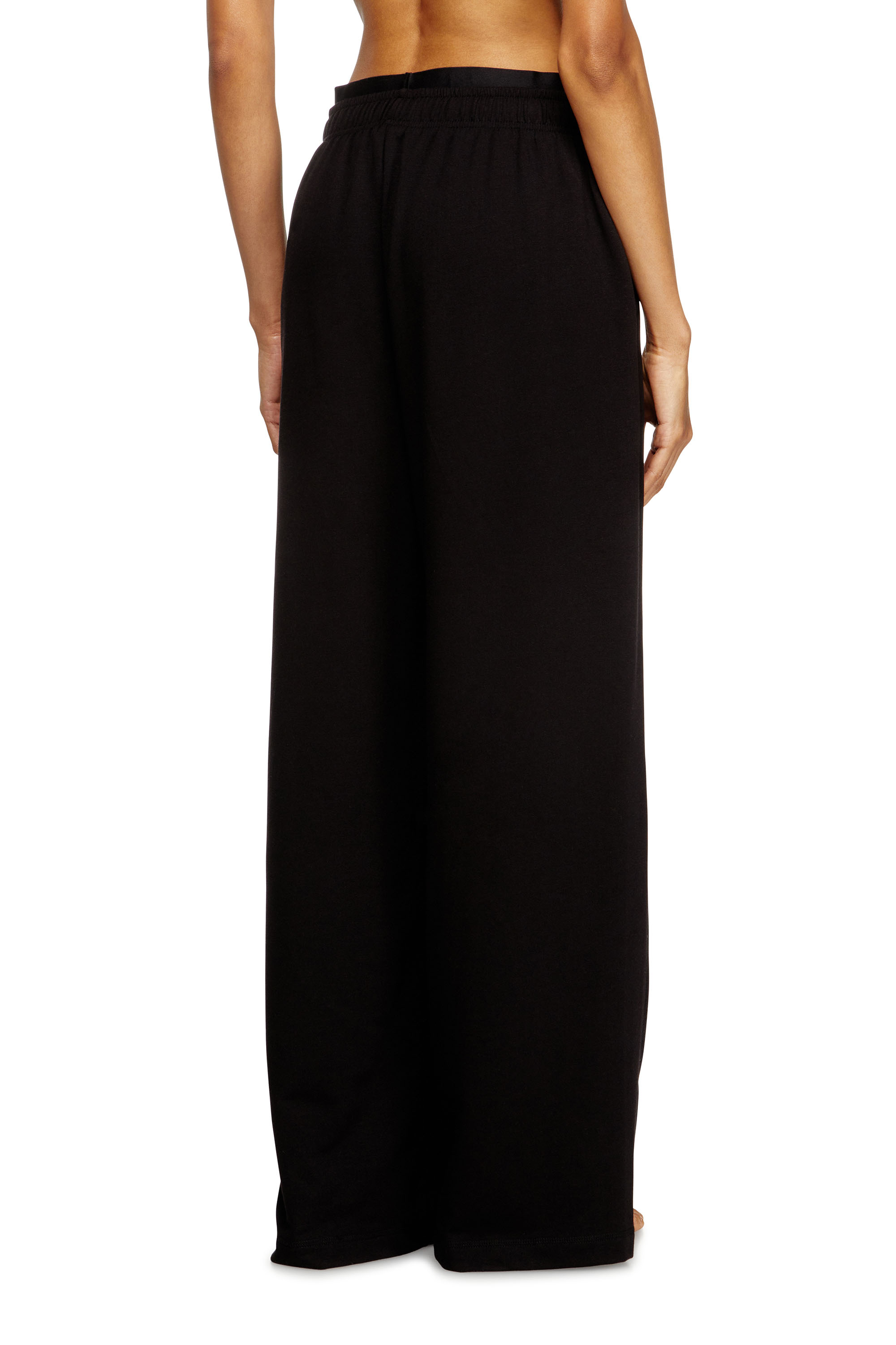 Diesel - LESLIE-D-POP, Pantaloni da tuta in spugna di cotone con fascia in vita con logo Donna in Nero - 3