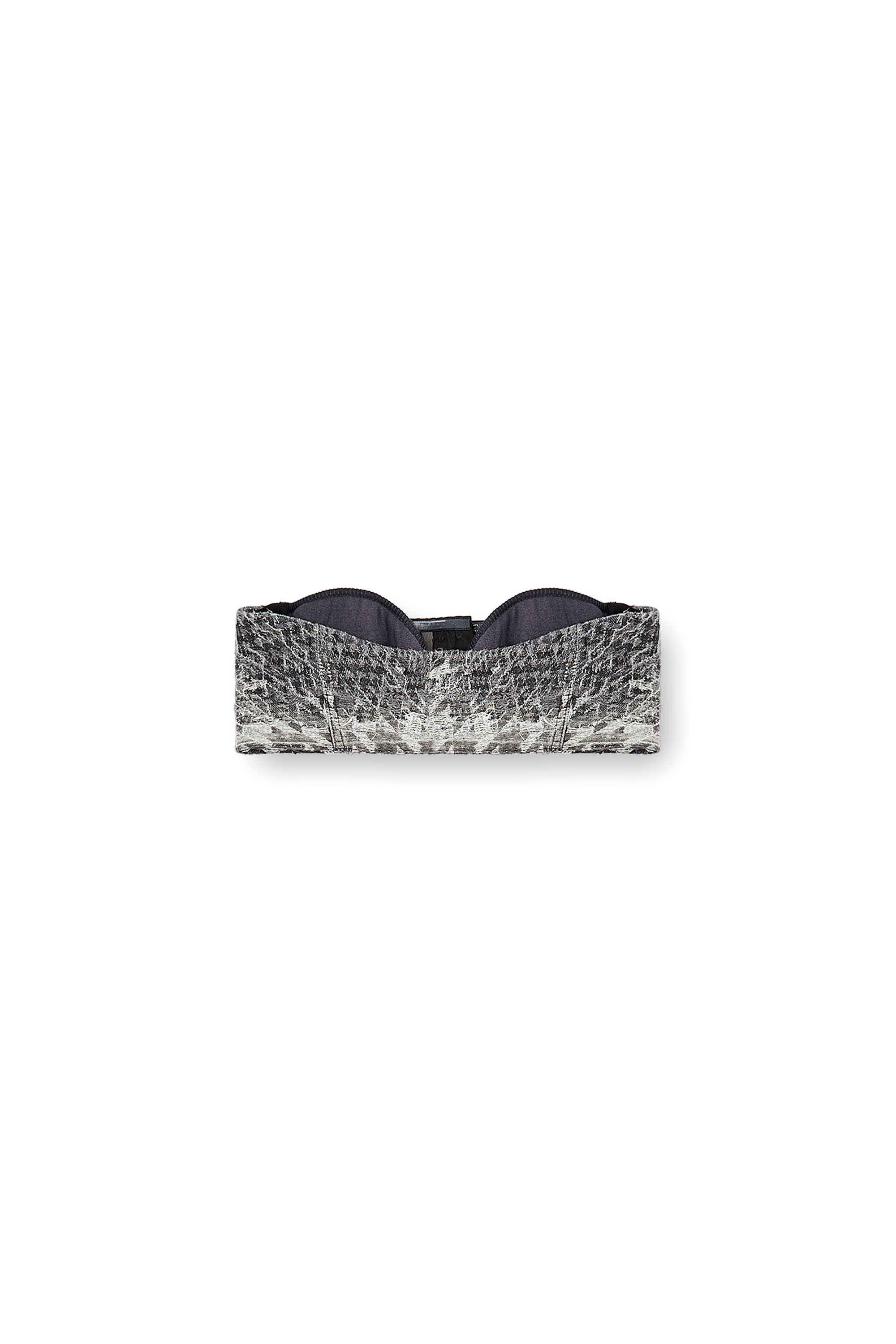 Diesel - DE-TOPPYS-FSH, Bralette in denim jacquard motivo Prince of Wales Donna in Multicolor - 3