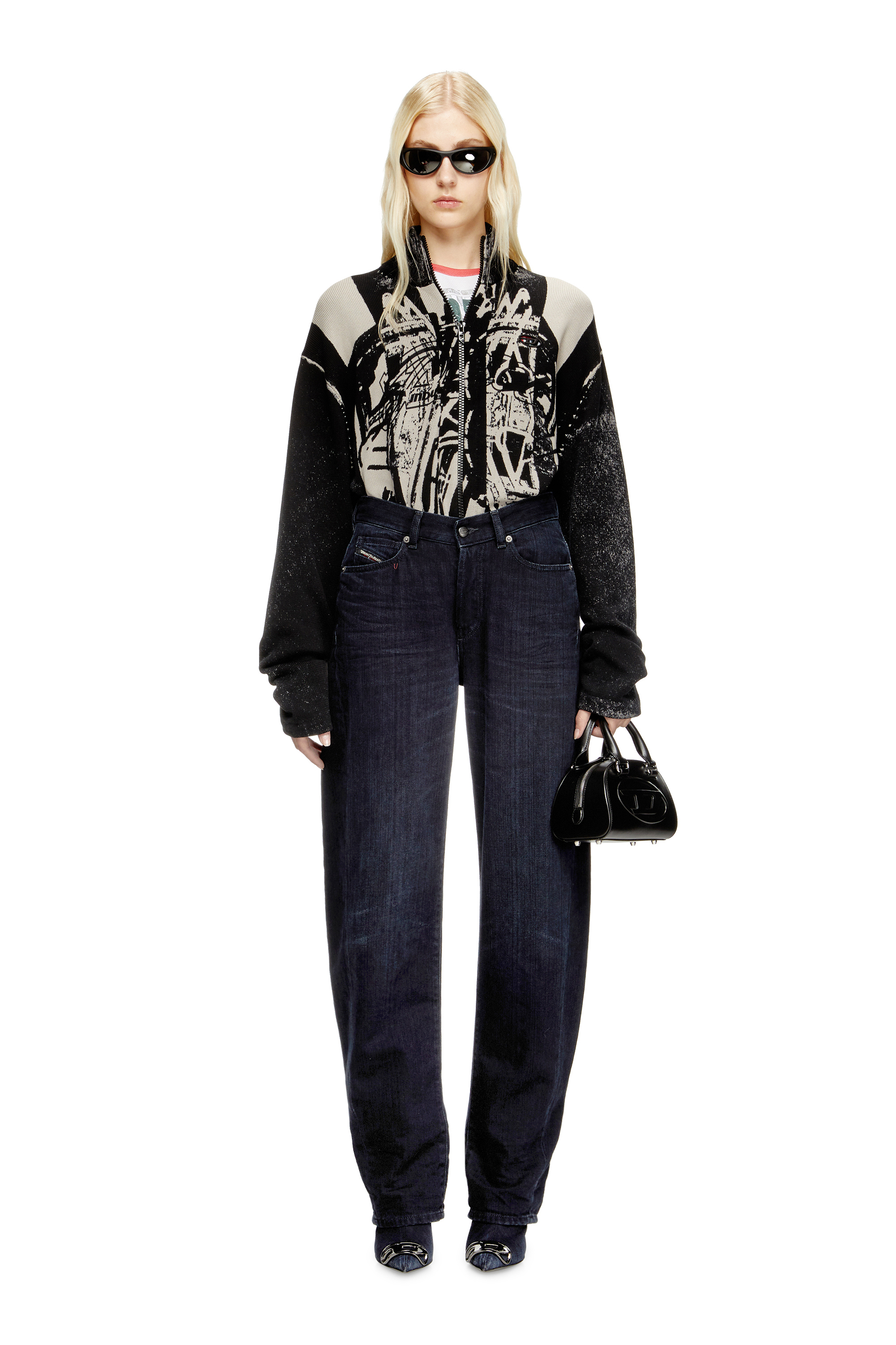 Diesel - Relaxed Jeans 1974 D-Ellz 09L54 Donna, Blu Scuro - Image 2