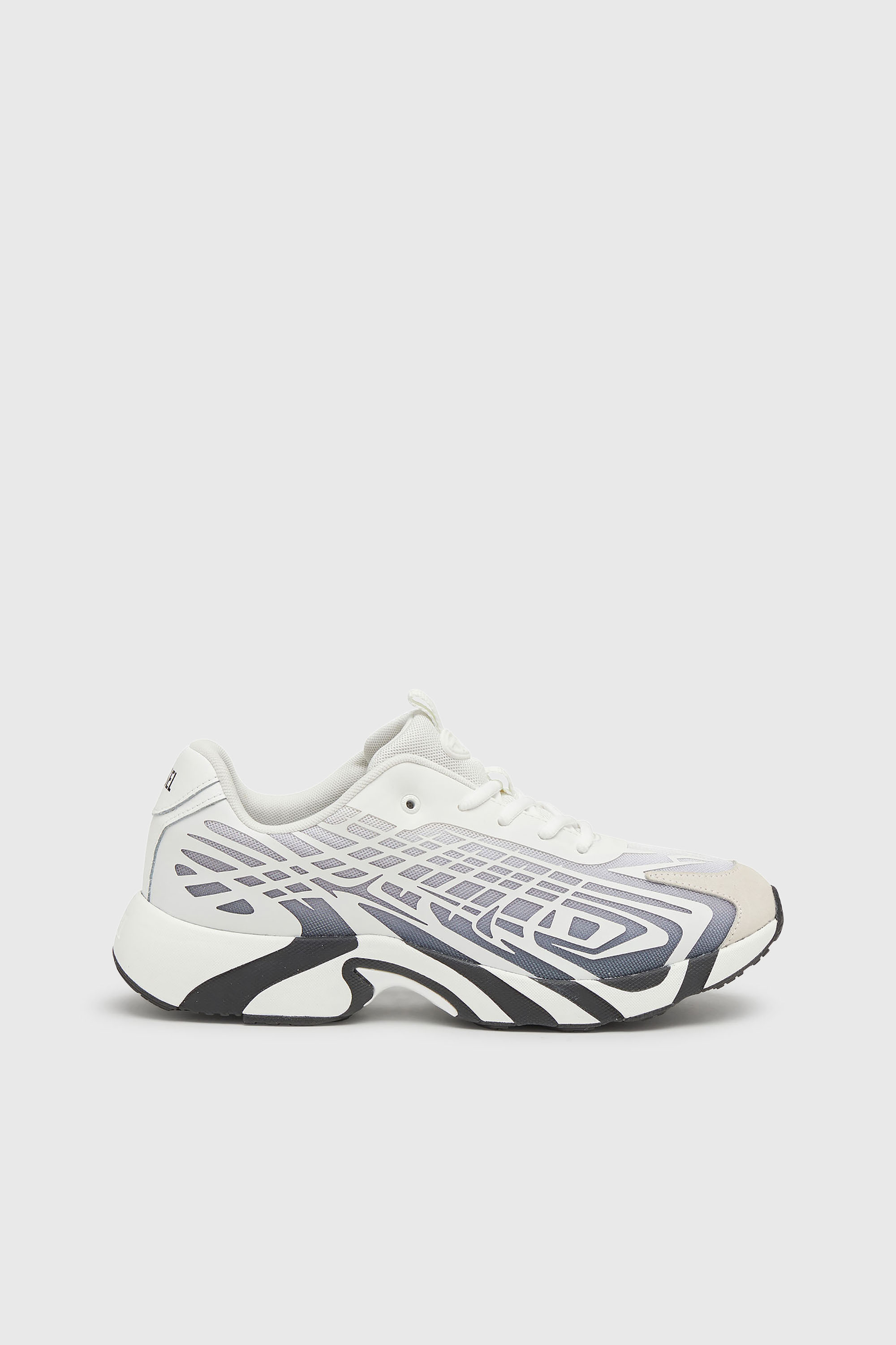 Diesel - S-D-VIT'S 500 LOW, S-D-Vit-Sneaker in mesh d&eacute;grad&eacute; a righe Uomo in Bianco - 1