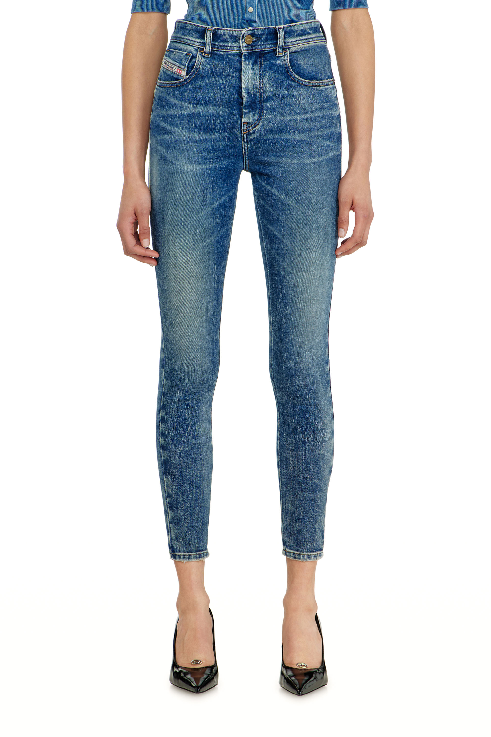 Diesel - Skinny Jeans 1984 Slandy-High 09P72 Donna, Blu medio - Image 4