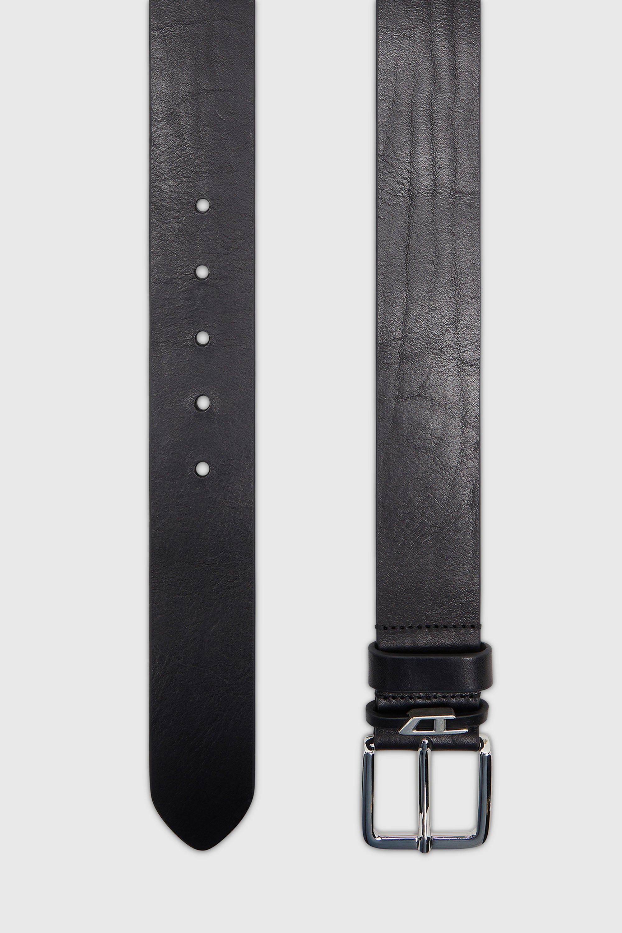 Diesel - B-D LOOP, 4 cm cintura in pelle effetto crinkle Uomo in Nero - 2