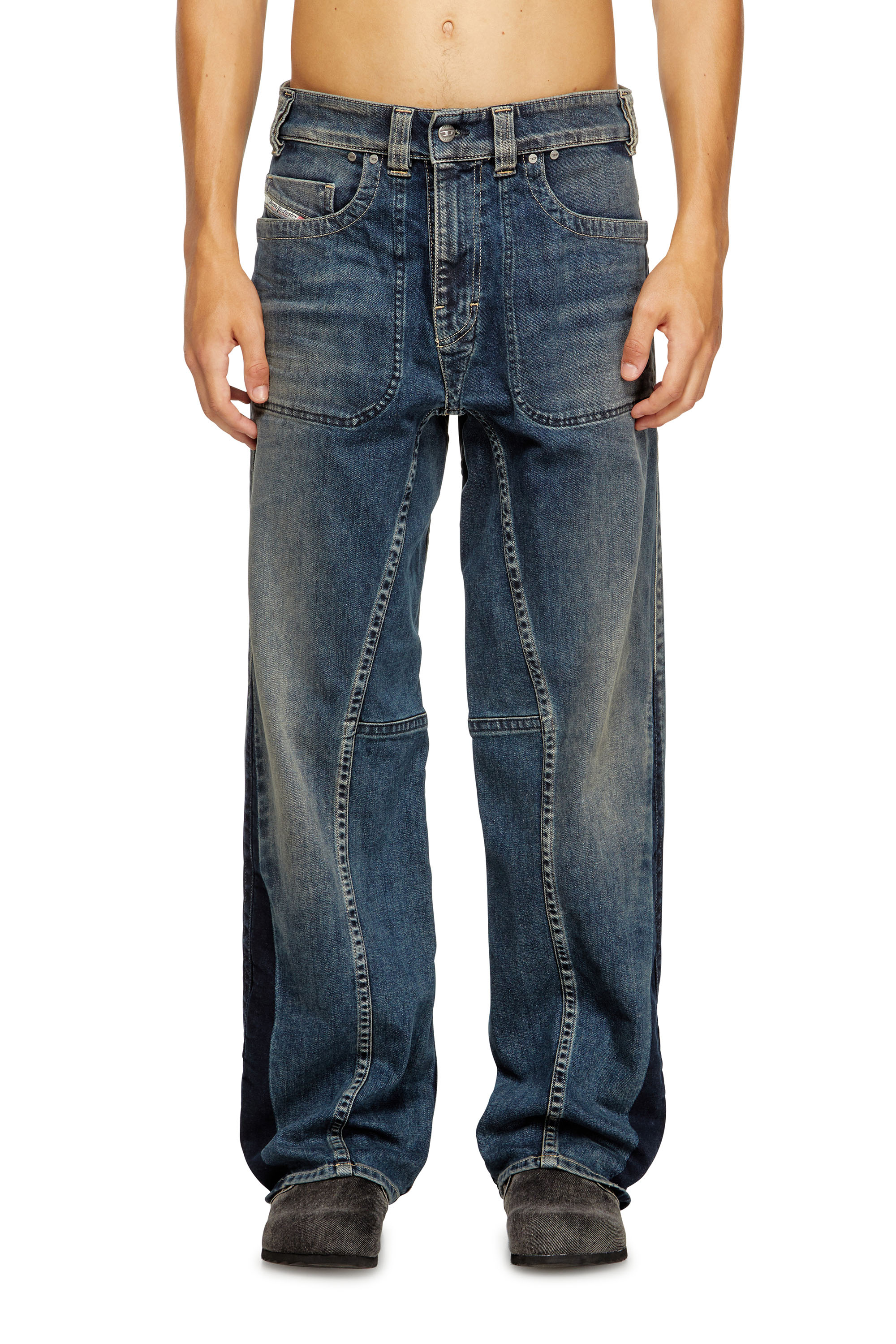 Diesel - Relaxed Jeans 2001 D-Macro 09J06 Uomo, Blu medio - Image 1