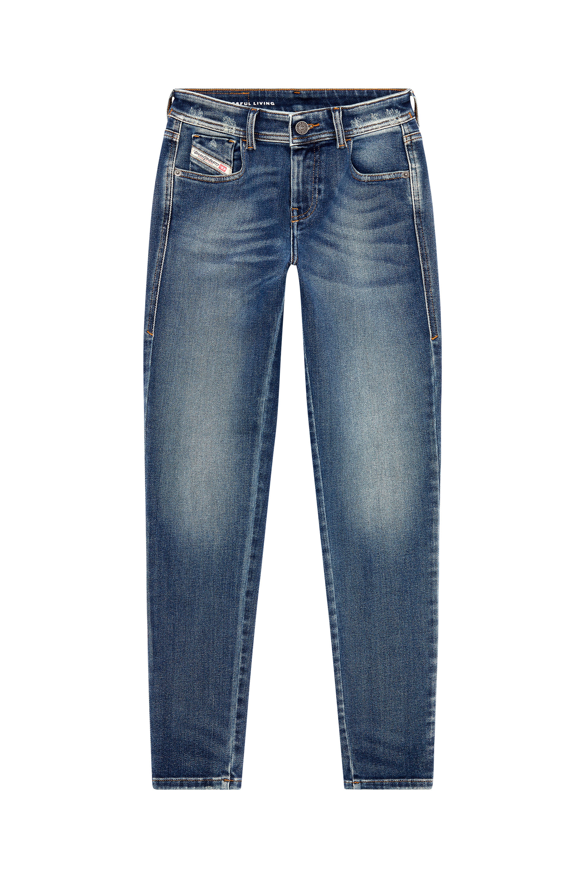 Diesel - Super skinny Jeans 2017 Slandy 09G13, Blu Scuro - Image 3