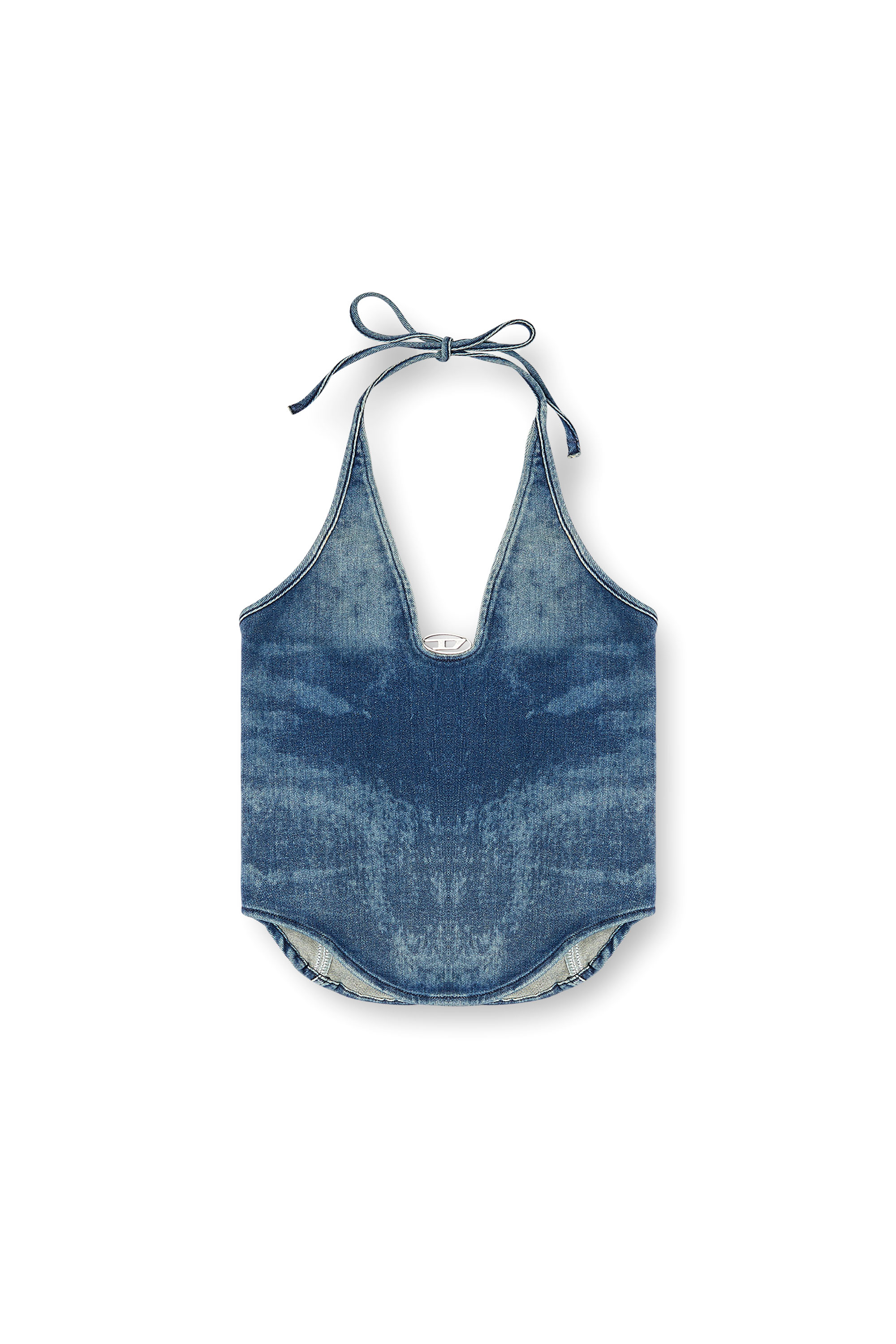 Diesel - DE-JANICE-S, Top scollato sul retro in denim Reform Donna in Blu - 3