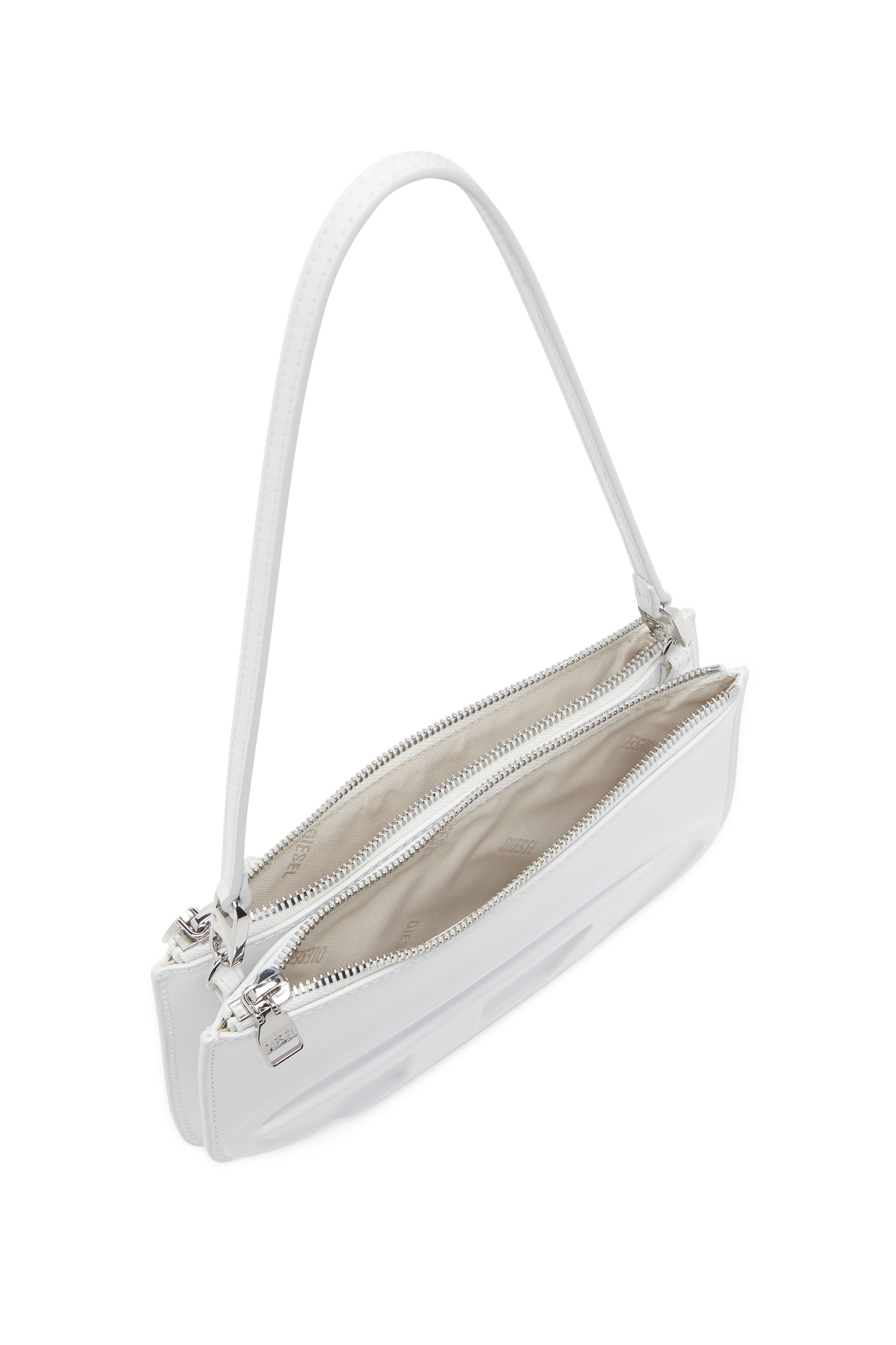 Diesel - 1DR TWIN, 1DR Twin-Borsa a spalla double-pocket in pelle stampata Donna in Bianco - 4