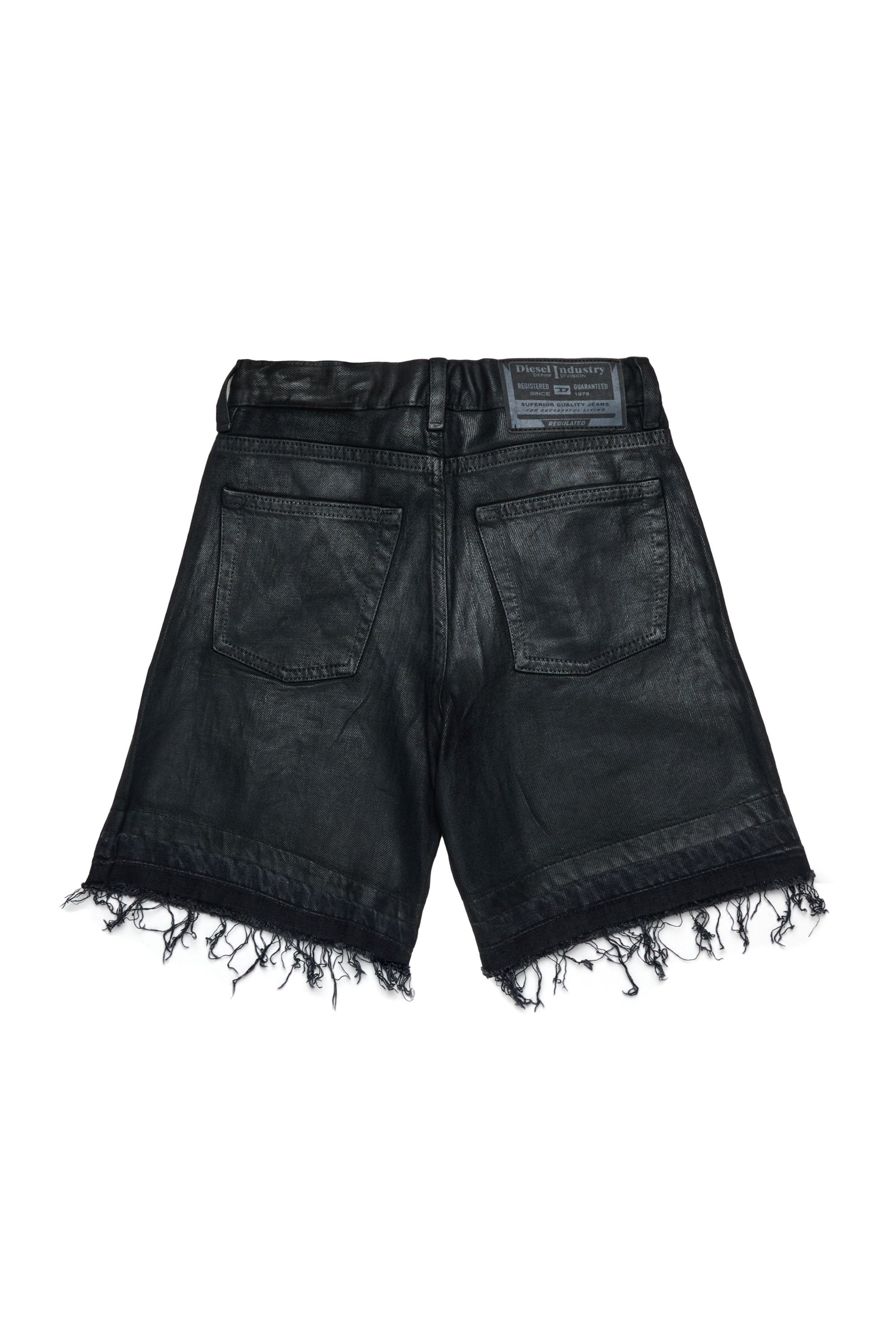 Diesel - D-ARGJX-SHORT-SP-J, Shorts in denim con dettagli sfrangiati Donna in Nero - 2