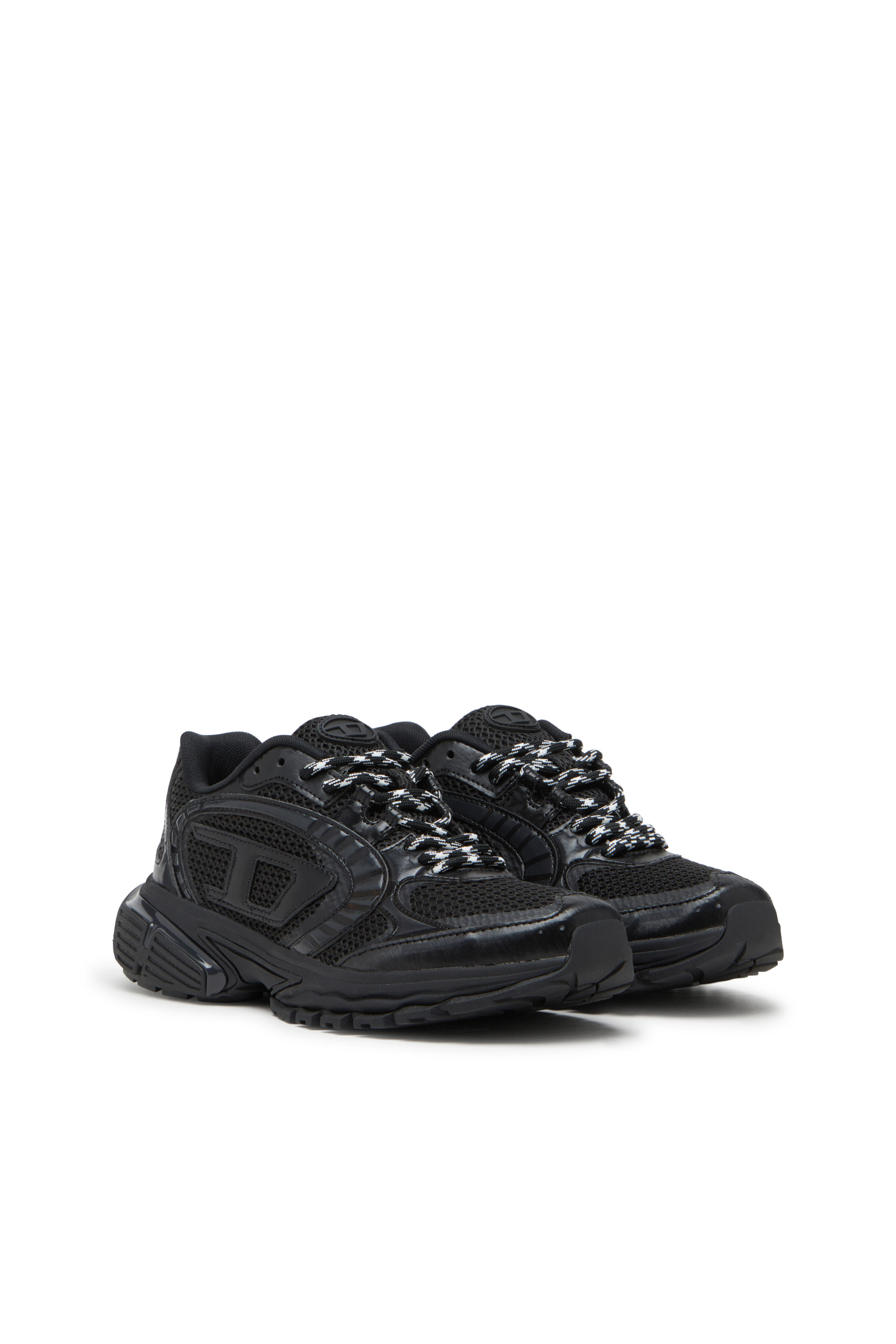 Diesel - S-PRO-V-DENSE LOW W, S-Pro-V-Dense-Sneaker monocromatiche in rete con logo Oval D Donna in Nero - 2