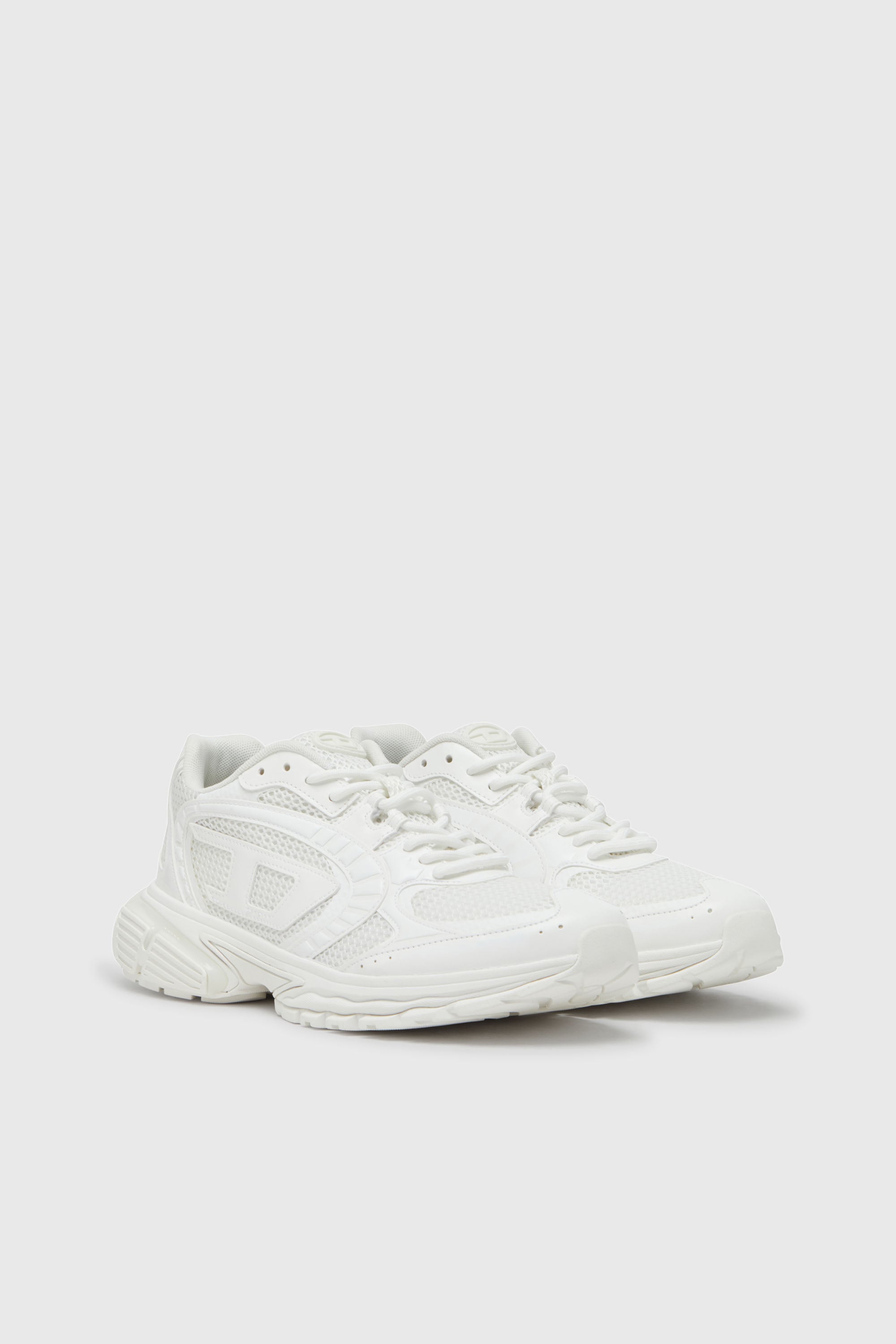 Diesel - S-PRO-V-DENSE LOW W, S-Pro-V-Dense-Sneaker monocromatiche in rete con logo Oval D Donna in Bianco - 2