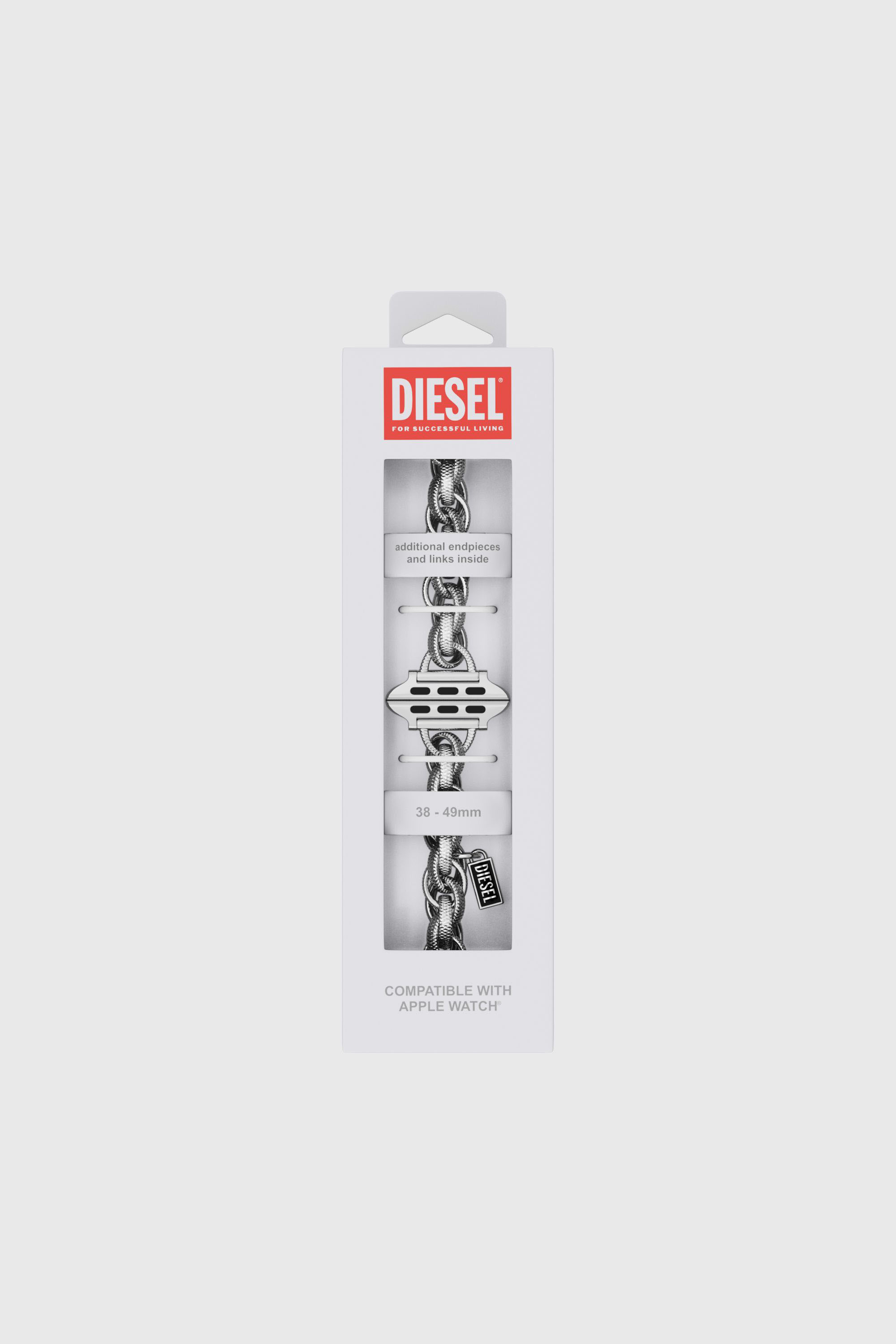 Diesel - DSS028 WATCH, Cinturino in acciaio inox per apple watch&reg;, 38-49mm Uomo in Argento - 2