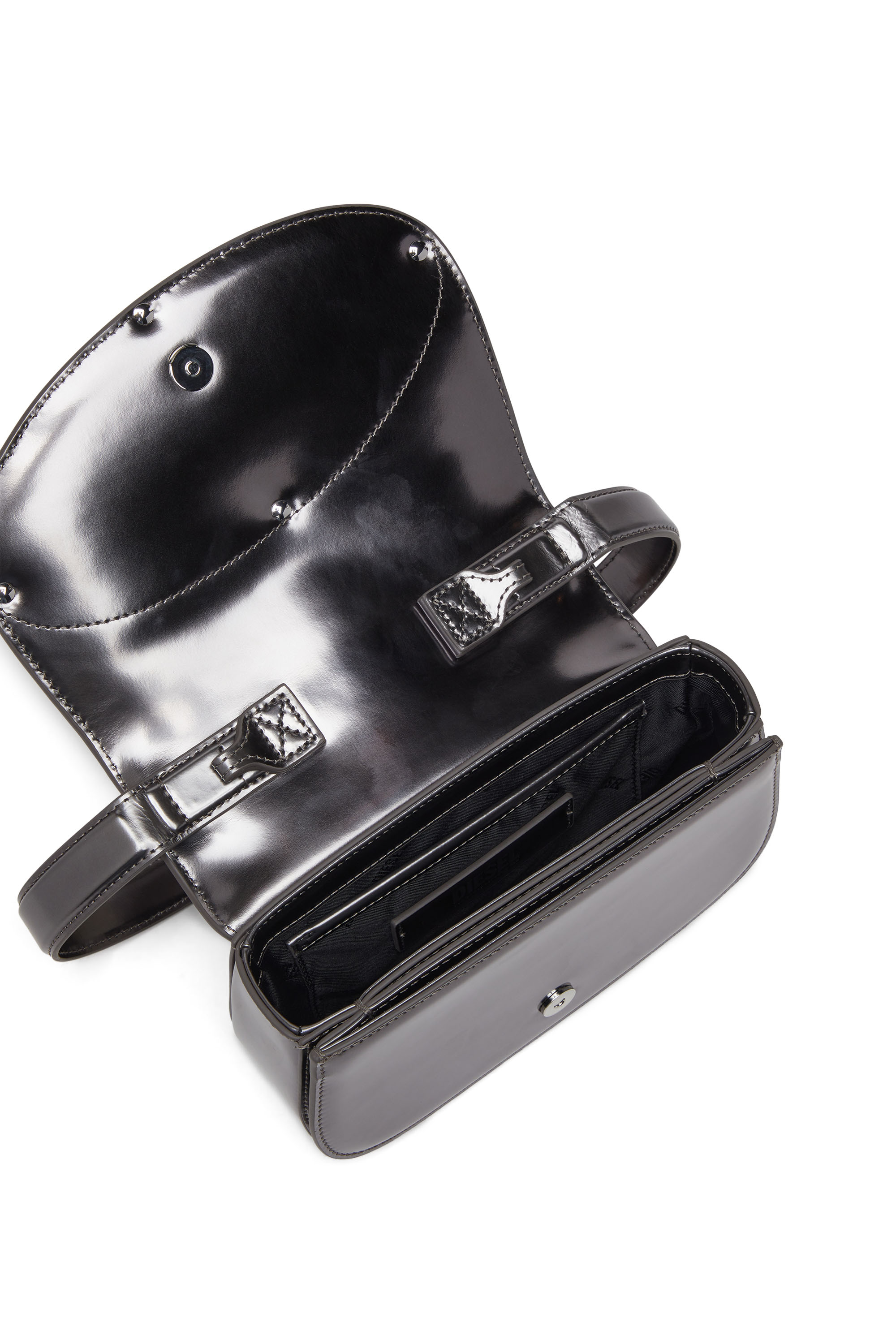 Diesel - 1DR, 1DR-Iconica borsa a spalla in pelle specchiata Donna in Grigio - 3